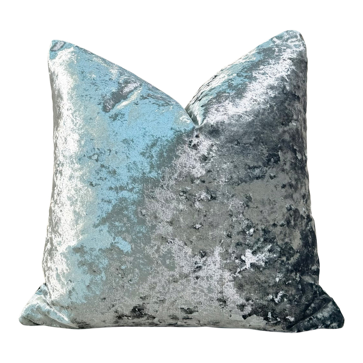 Designer Crushed Velvet Pillow - Sea glass