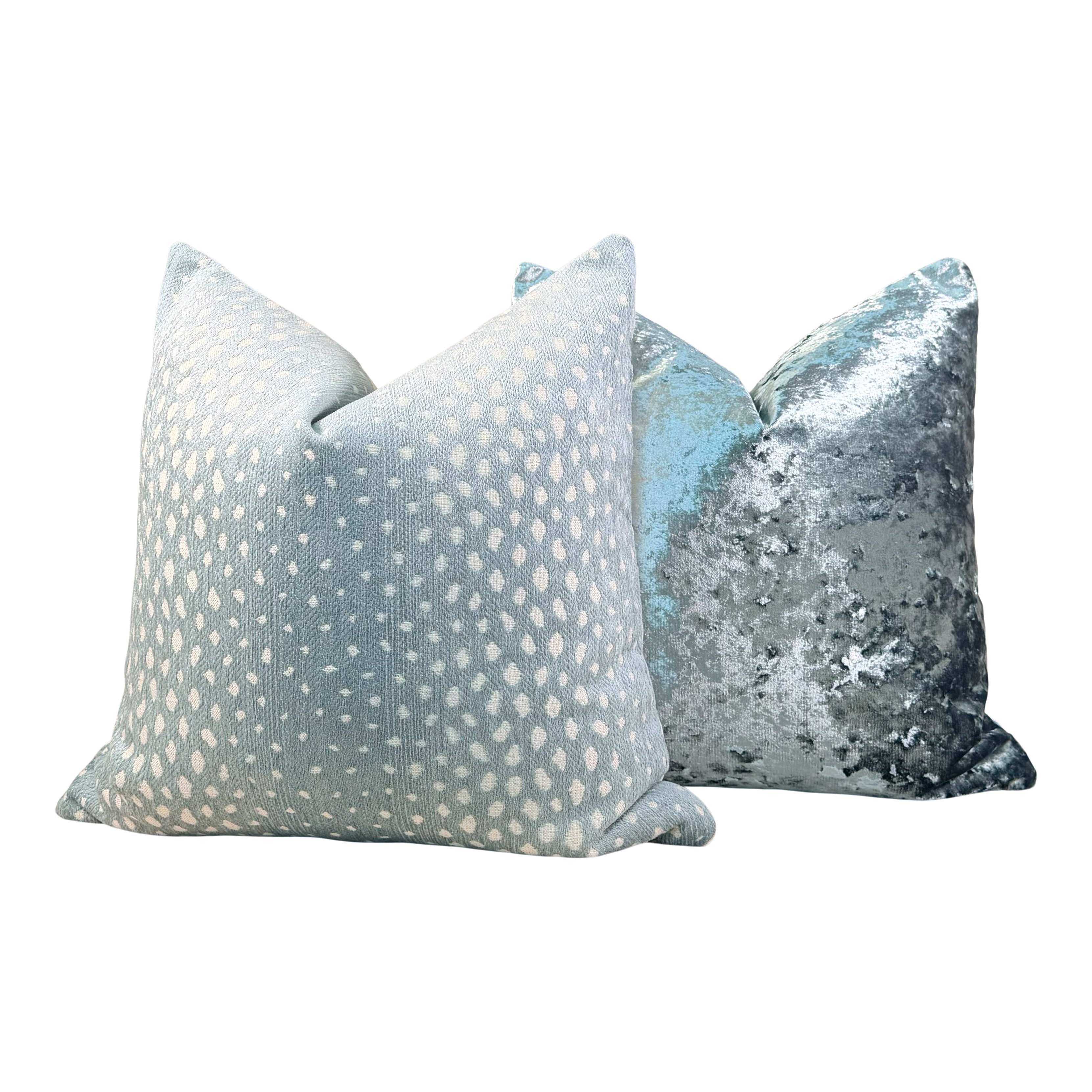 Designer Crushed Velvet Pillow - Sea glass