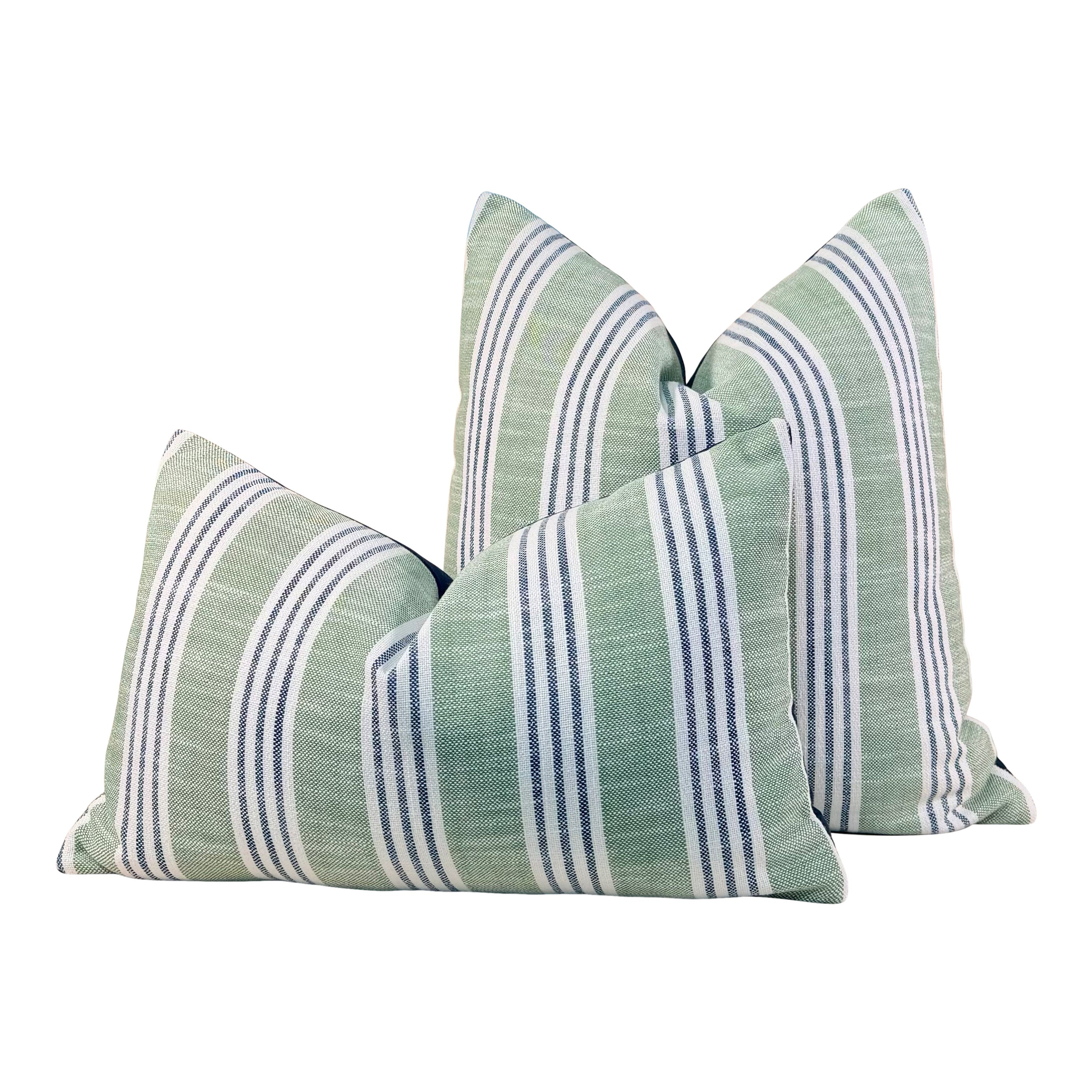Thibaut Outdoor Southport Stripe Pillow - Kelly Green, Navy