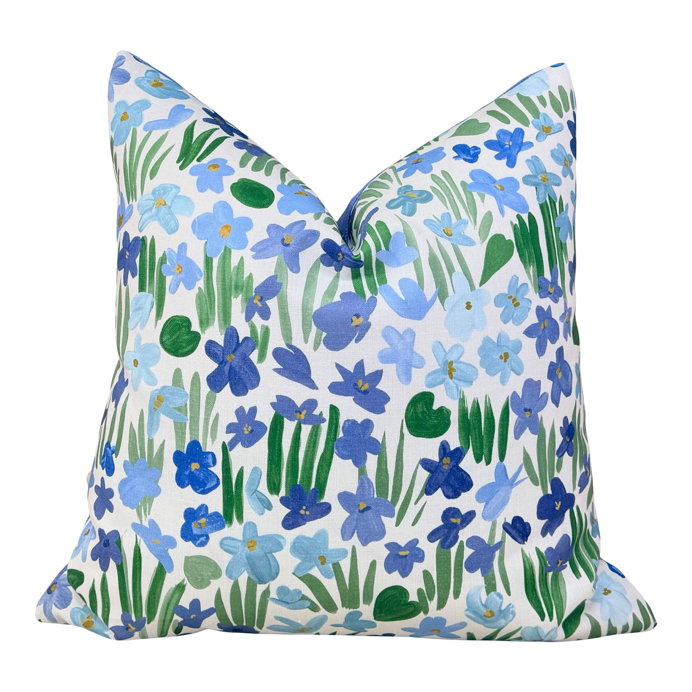 Schumacher Sweet Violette Outdoor Pillow - Blue, Green