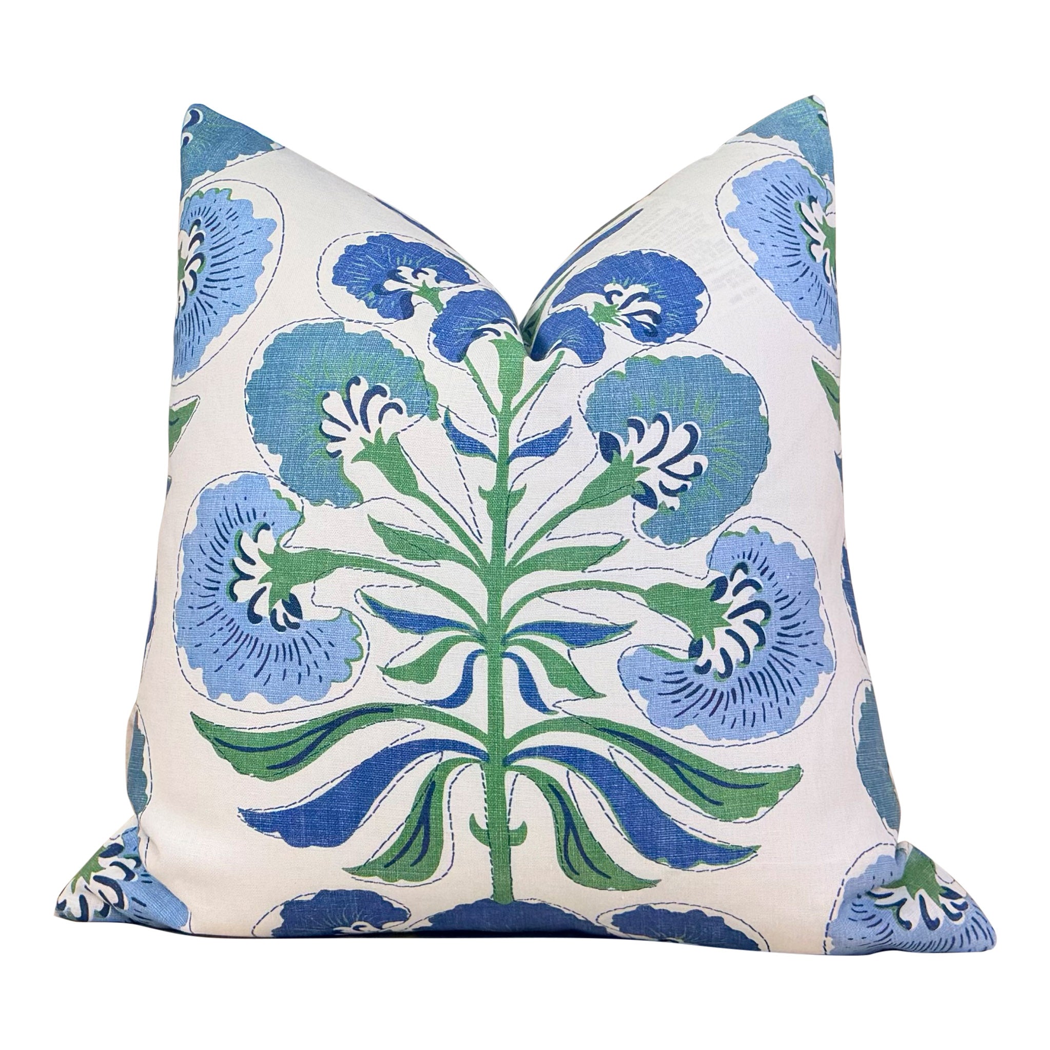 Thibaut Tybee Tree Pillow - Blue, Green