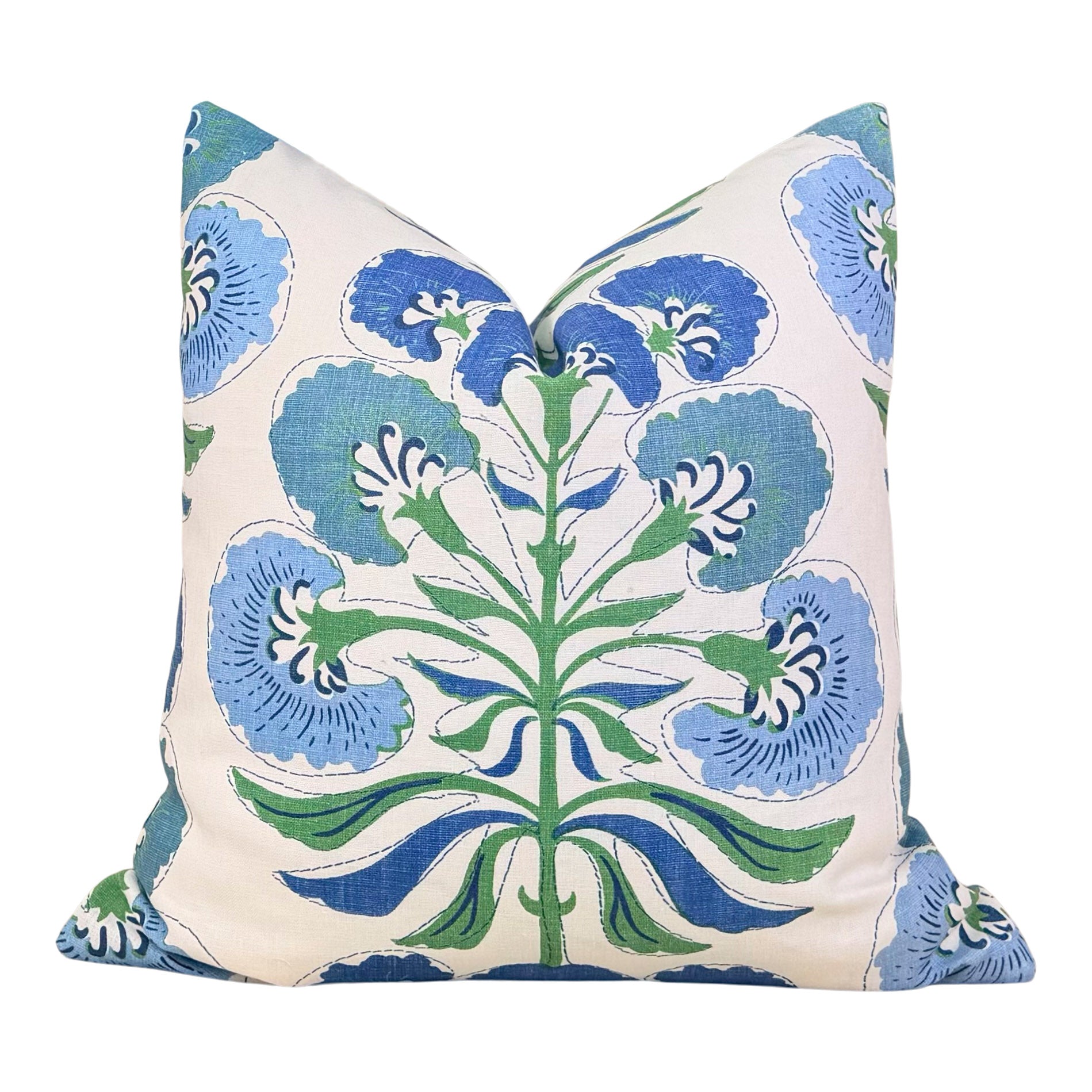 Thibaut Tybee Tree Pillow - Blue, Green