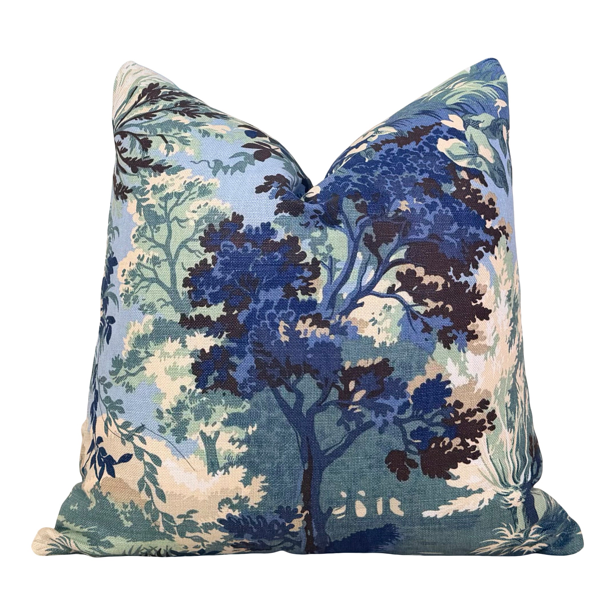 Thibaut Lincoln Linen Pillow - Navy, Teal