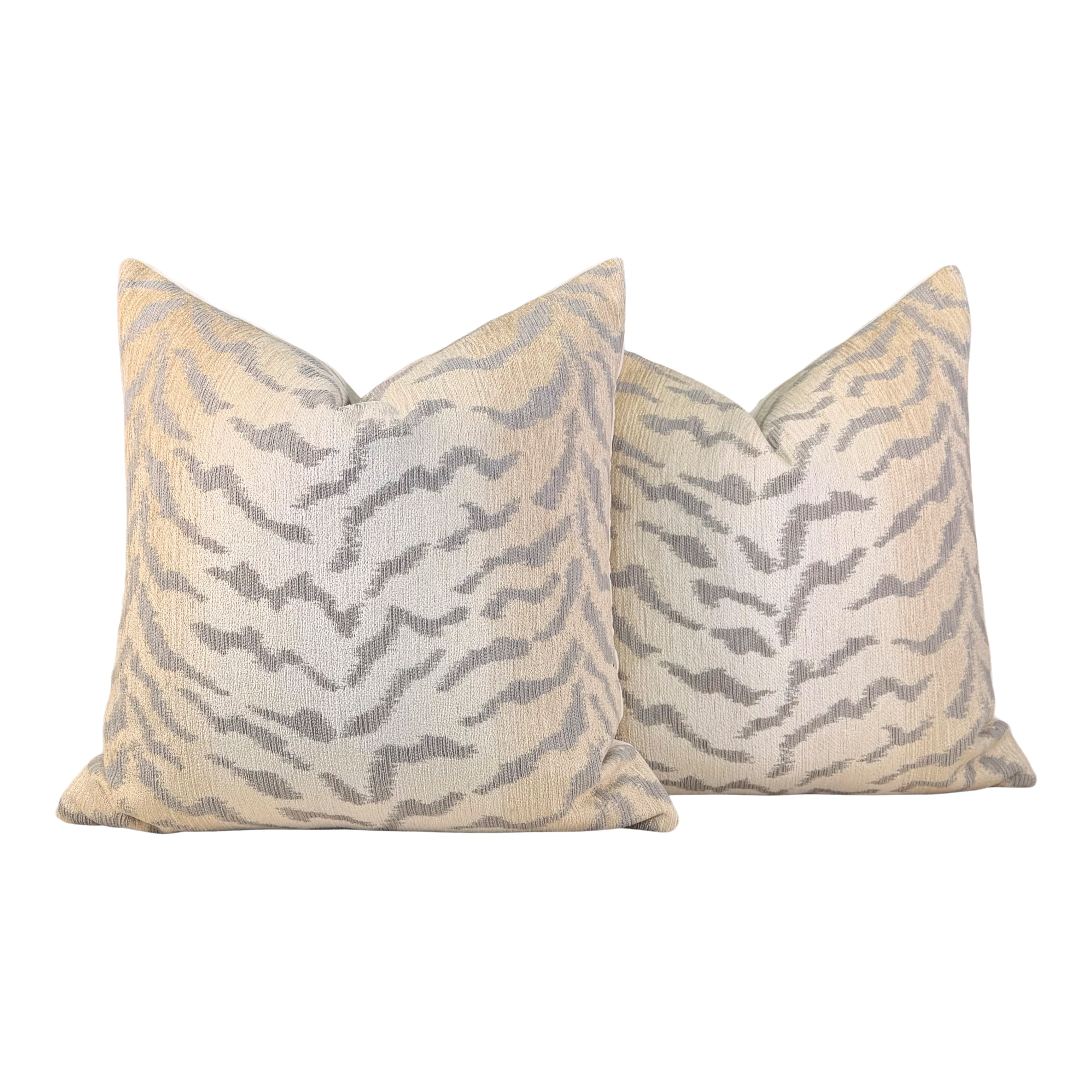 Tiger Stripes Woven Pillow - Beige