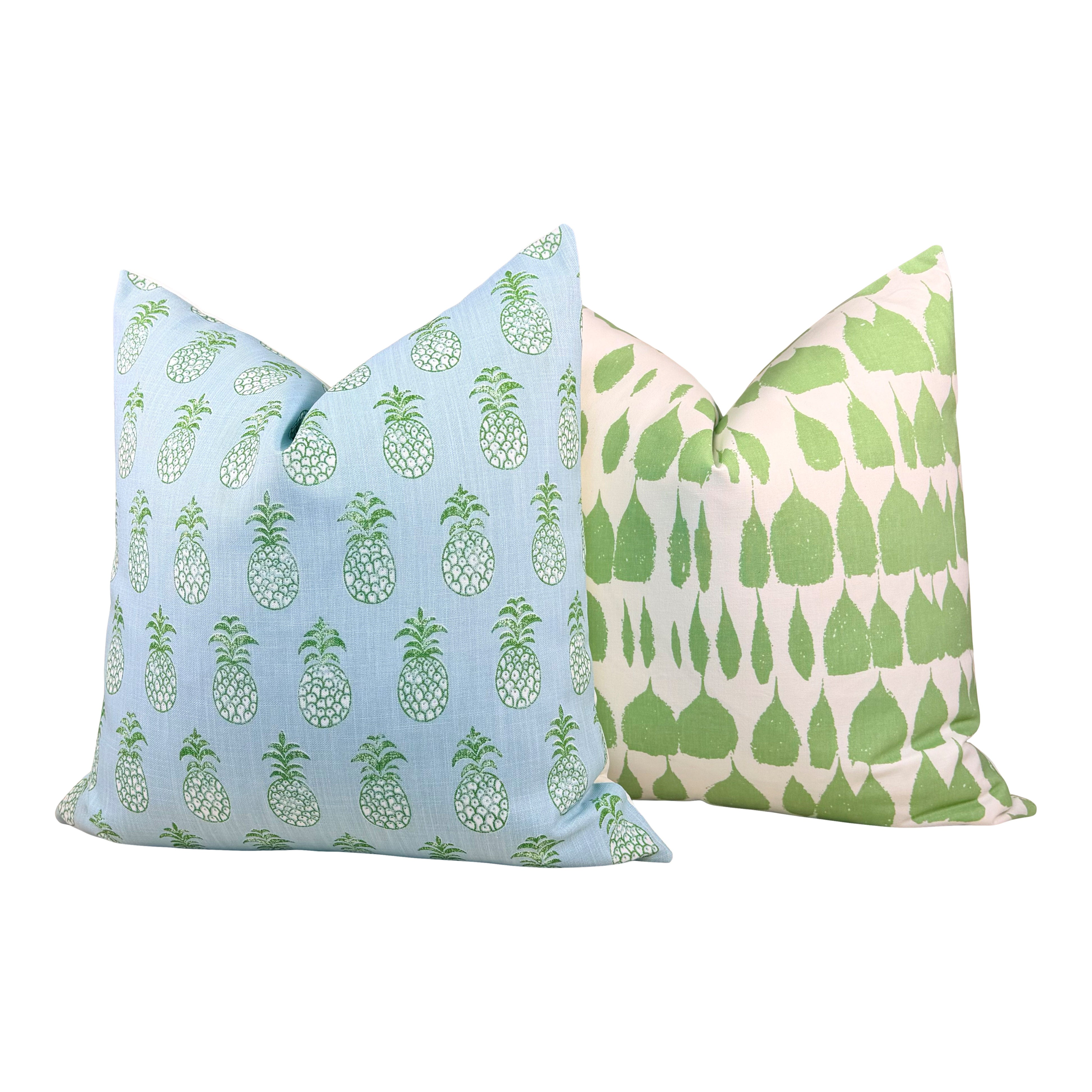 Schumacher Outdoor Piña Cove Pillow - Aquamarine