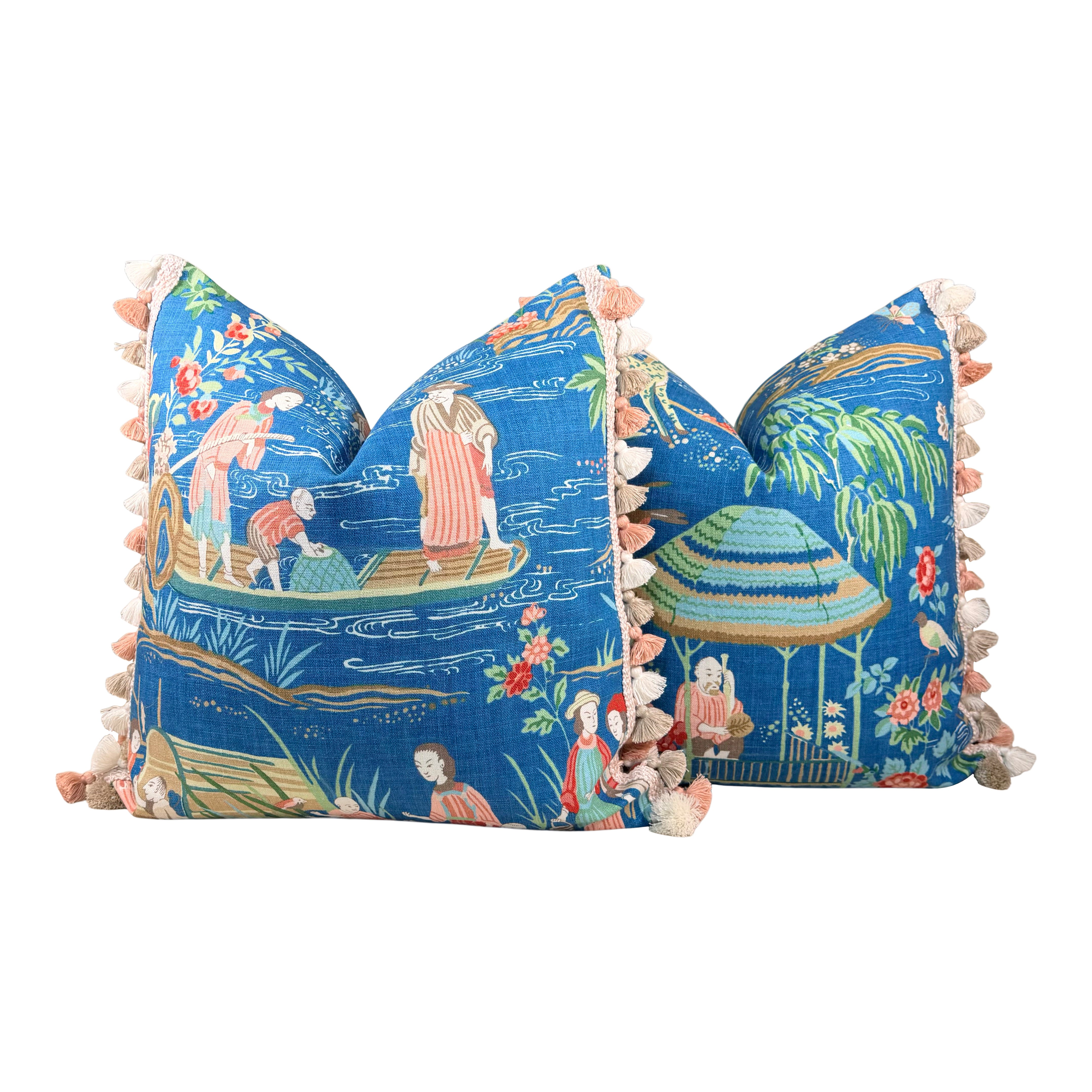 Schumacher Yangtze River Pillow - Blue