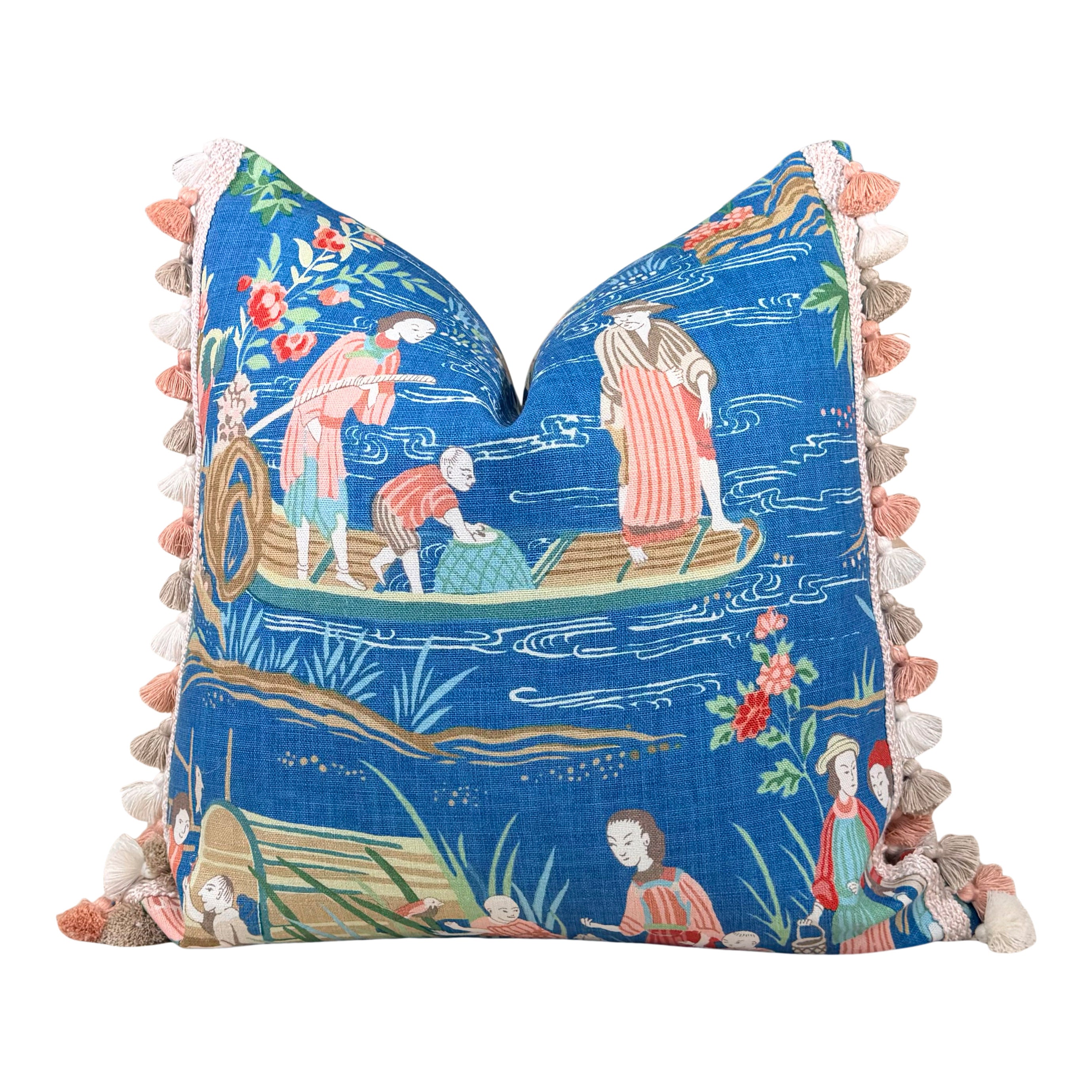Schumacher Yangtze River Pillow - Blue