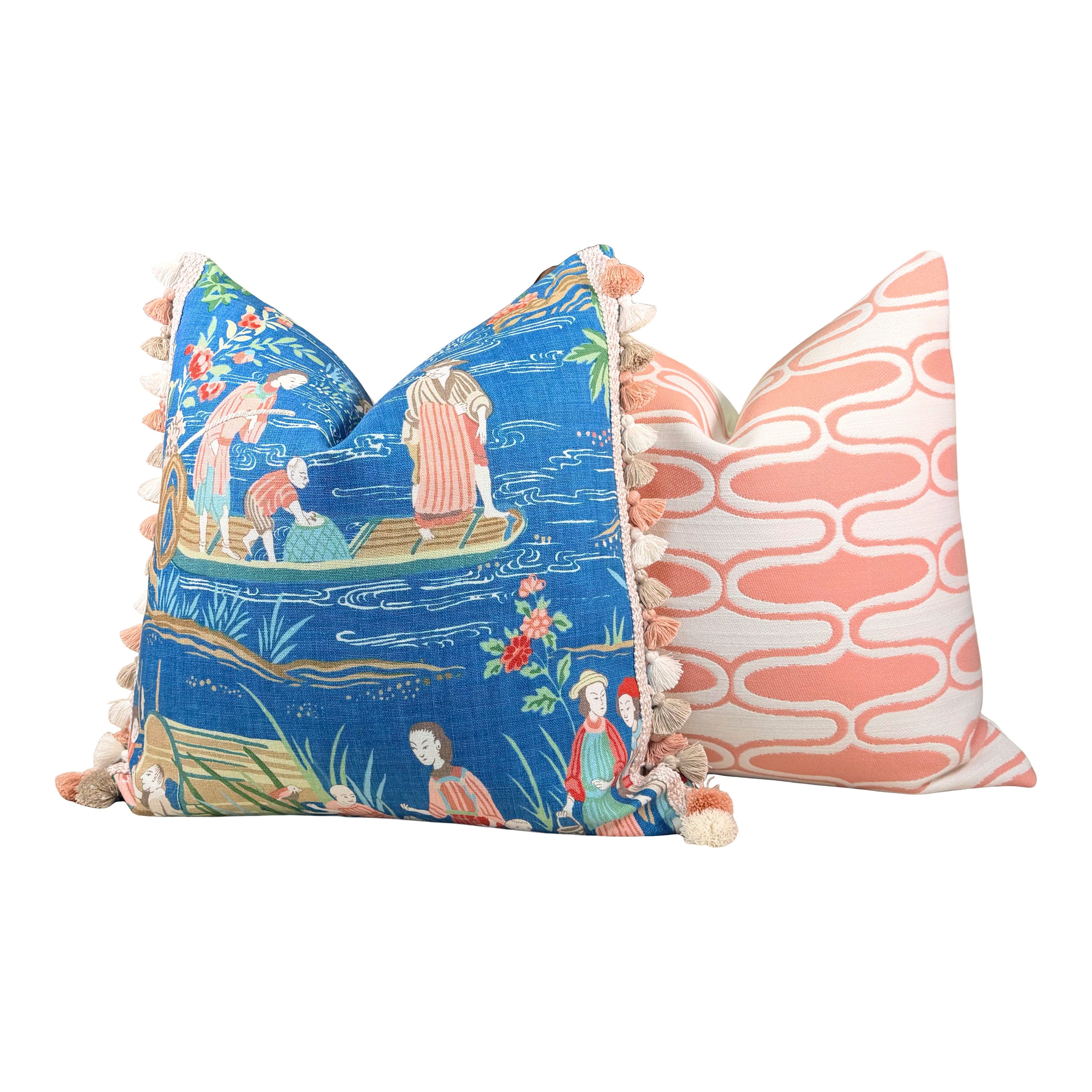 Schumacher Yangtze River Pillow - Blue