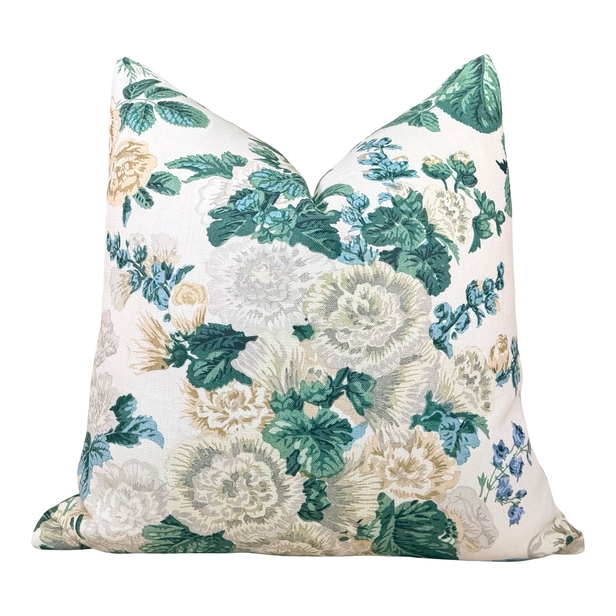 Thibaut Hidcote Floral Linen Pillow - Green, Cream