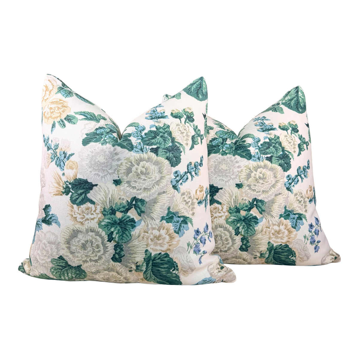 Thibaut Hidcote Floral Linen Pillow - Green, Cream