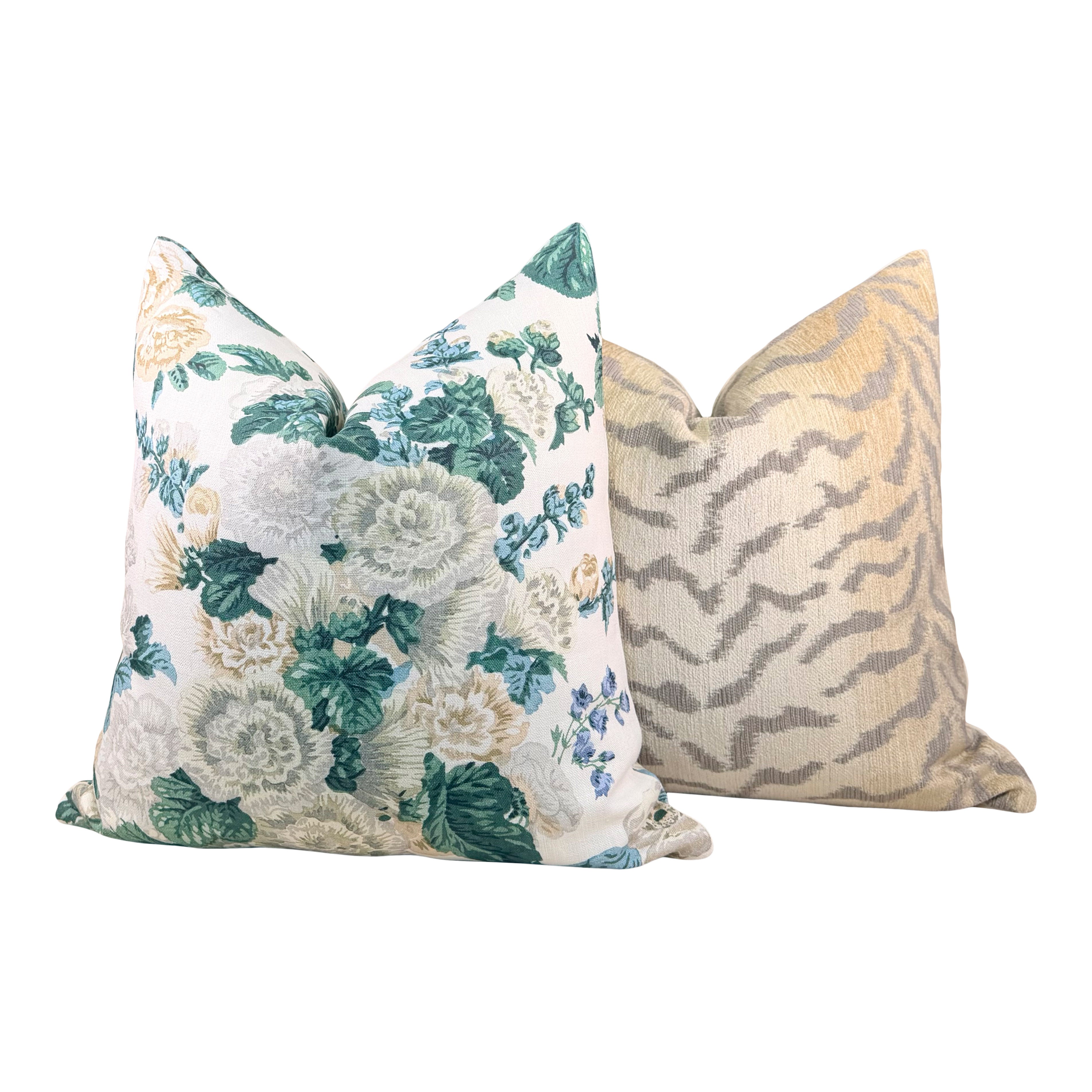 Tiger Stripes Woven Pillow - Beige