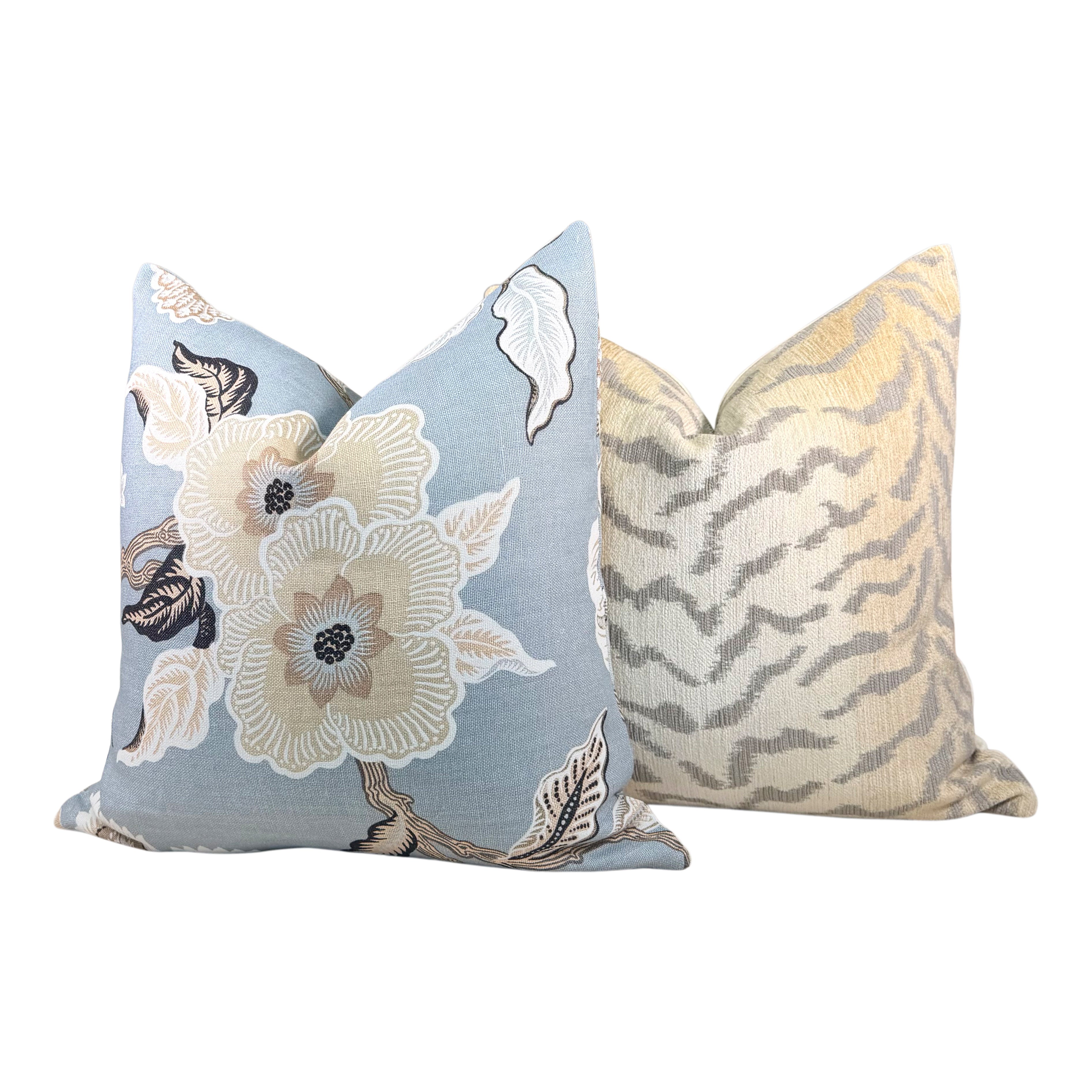 Tiger Stripes Woven Pillow - Beige