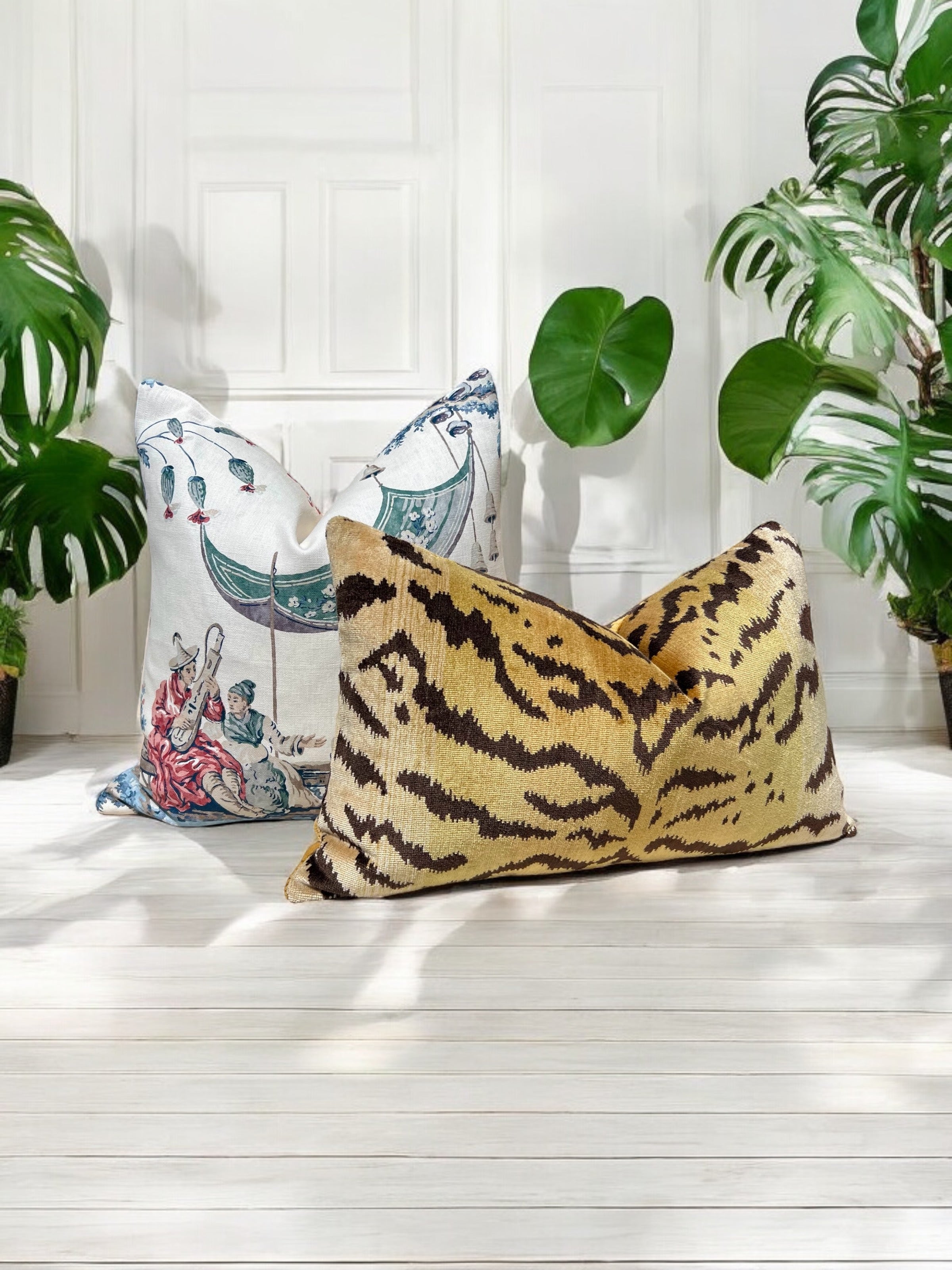 Scalamandre La Tigre Silk Velvet Pillow.
