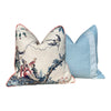 Lee Jofa Emperor's Musician Blue and Cream Pillow.