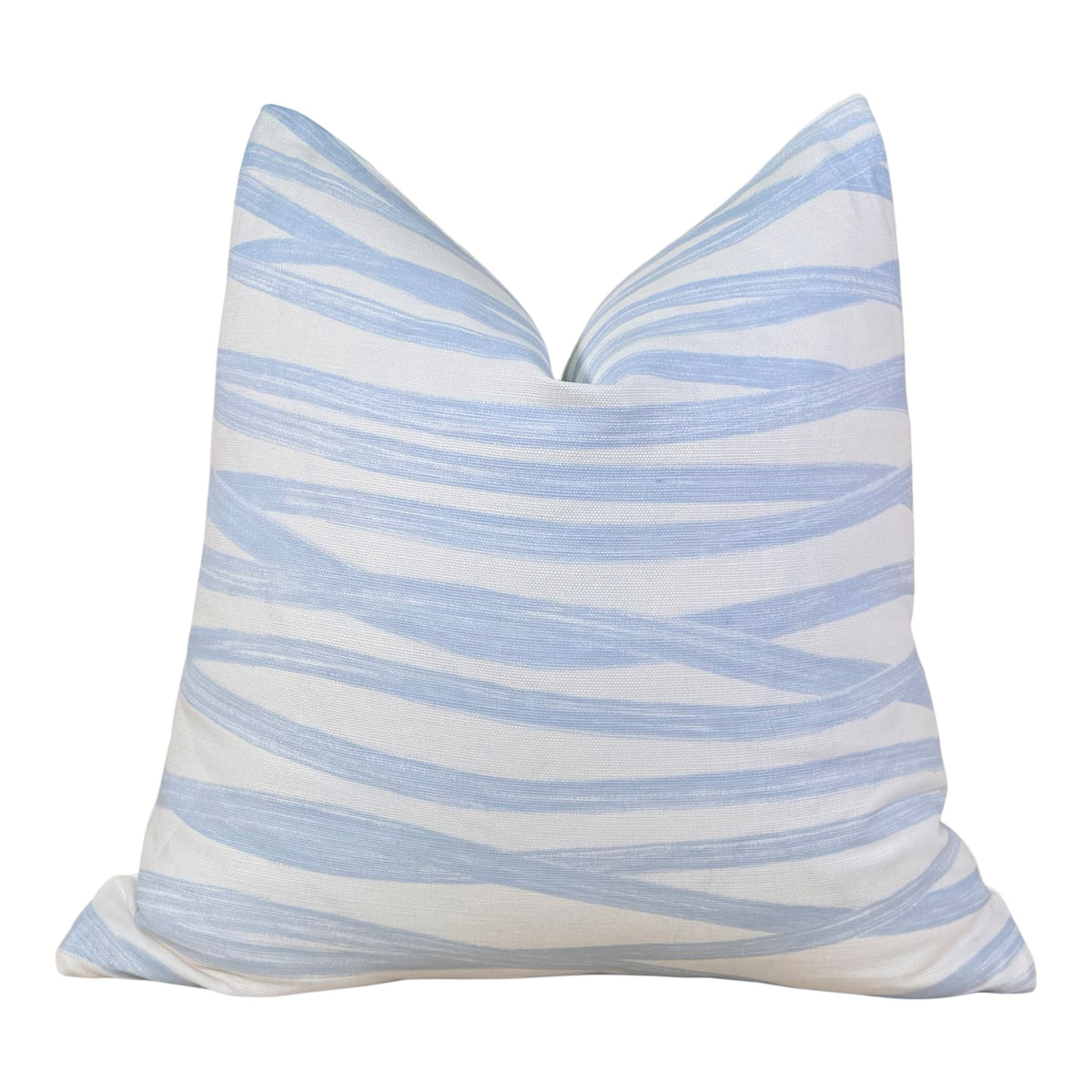 Schumacher Brushstroke Pillow - Sky Blue