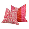 Thibaut Labyrinth Velvet Pillow in Coral.