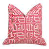 Thibaut Labyrinth Velvet Pillow in Coral.