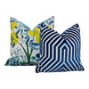 Schumacher Vanderbilt Velvet Pillow in Blue.