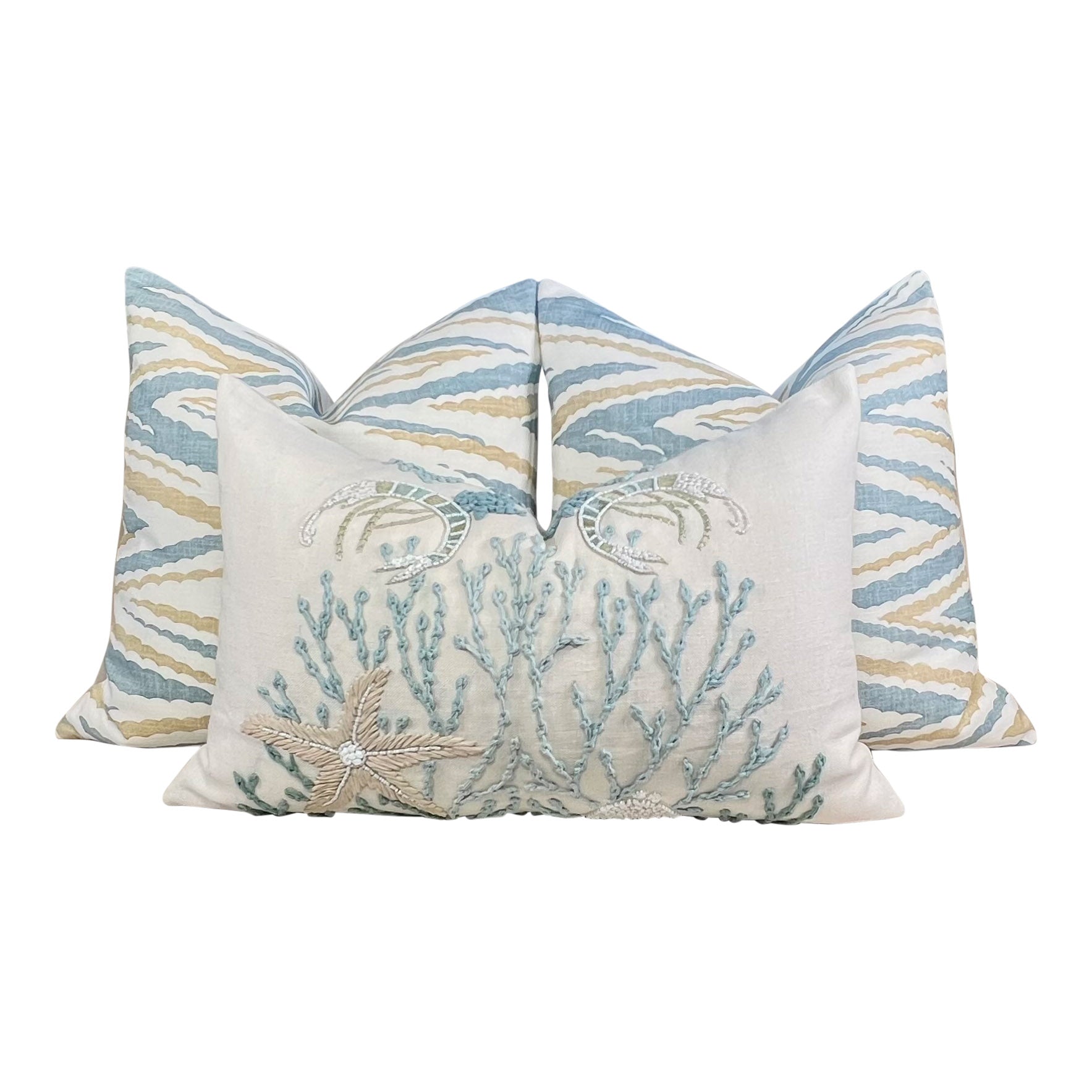 Thibaut Highland Peak Pillow in Aqua Blue