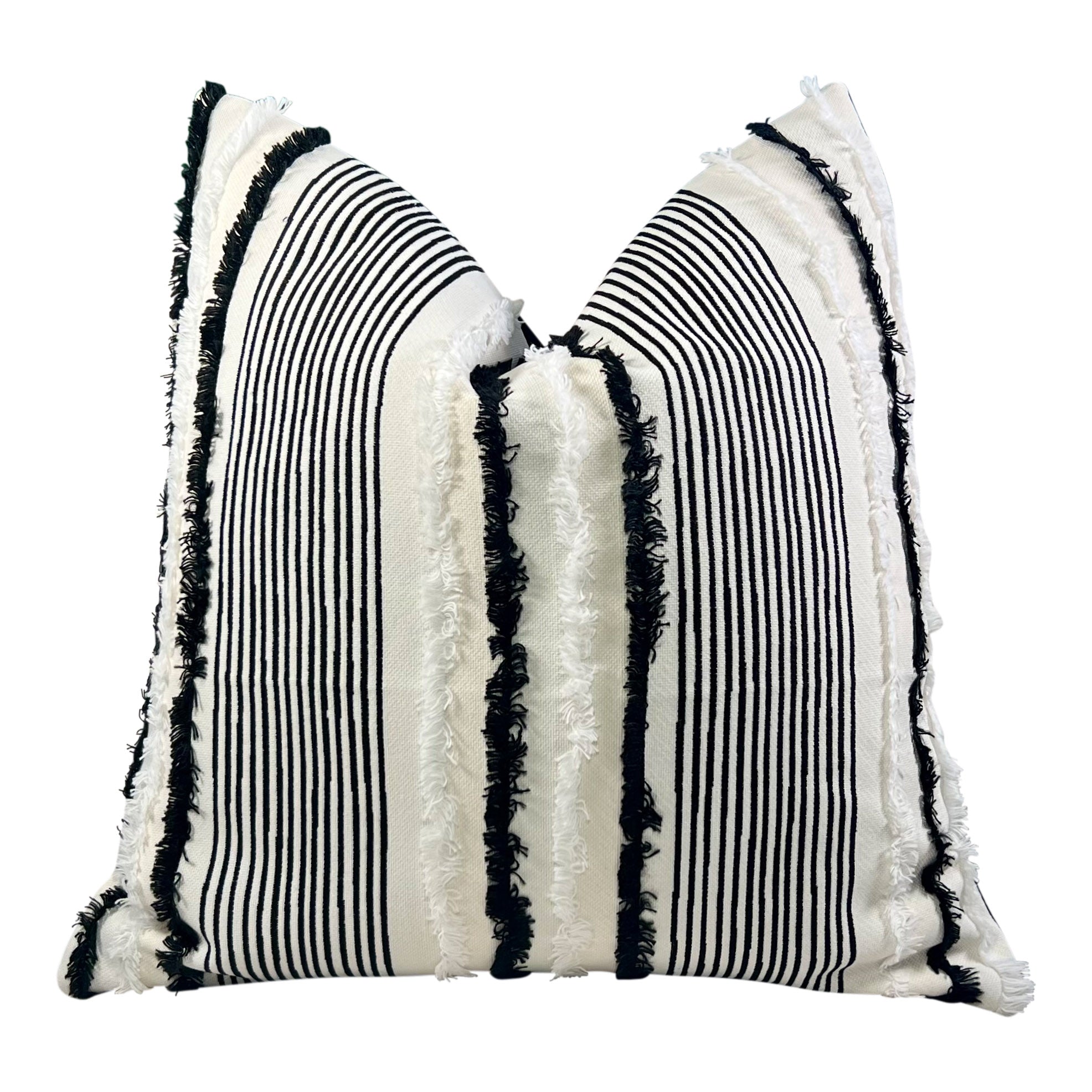 Schumacher Billy Indoor/Outdoor Decorative Pillow Black and White.