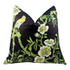 Thibaut Yukio Cotton Pillow in Black and Green.