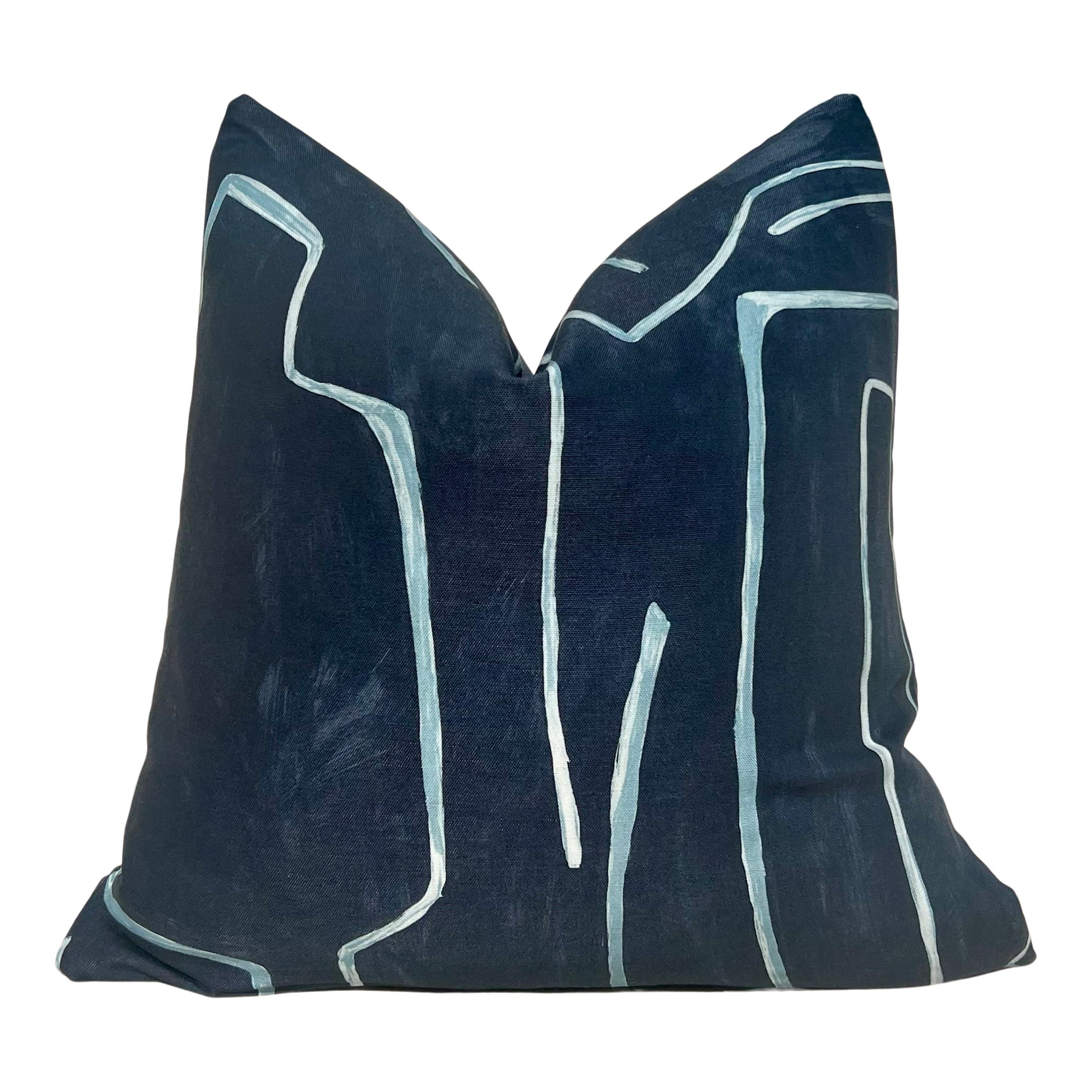 Lee Jofa Graffito Pillow in Navy