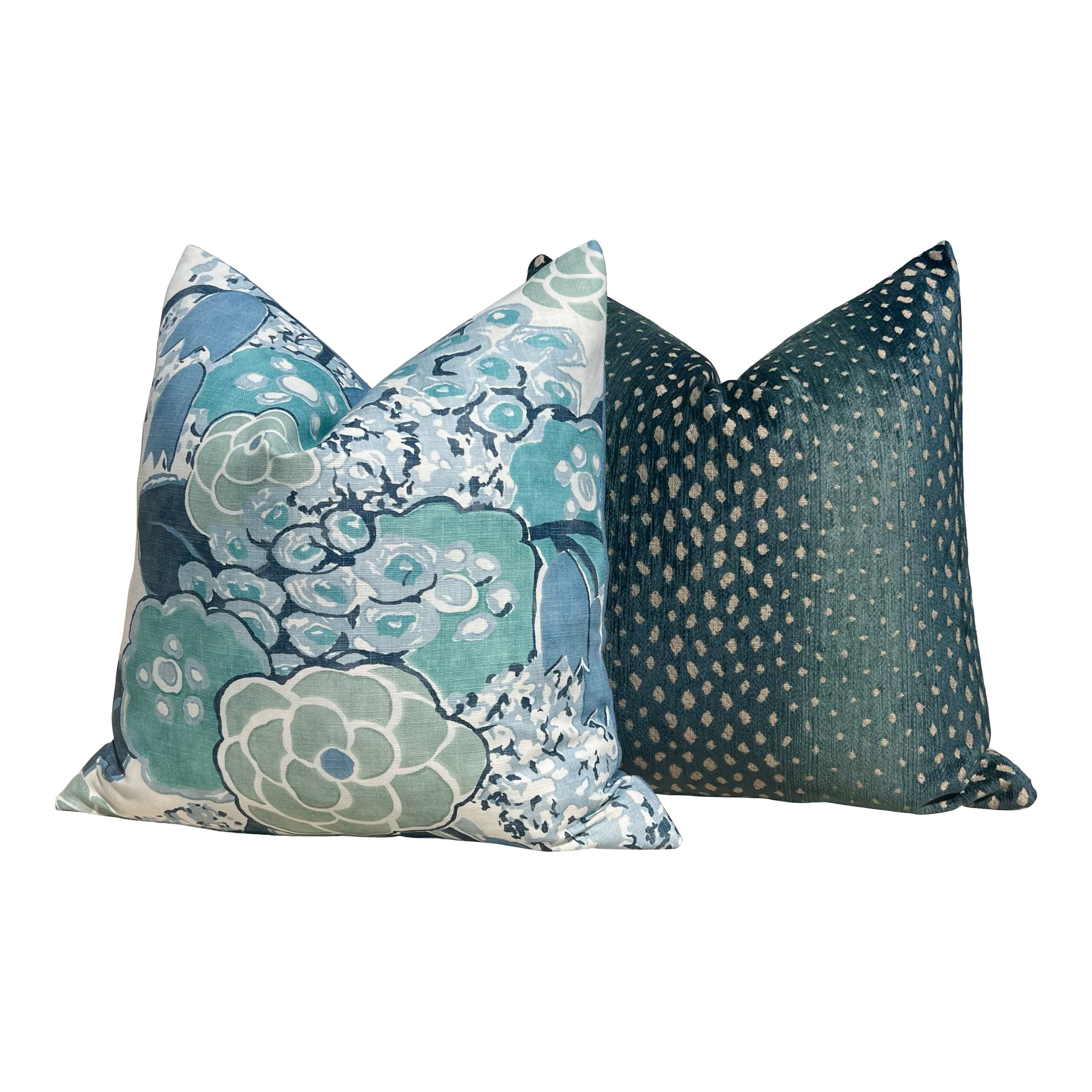 Thibaut Laura Pillow Cover in Blue and Teal.