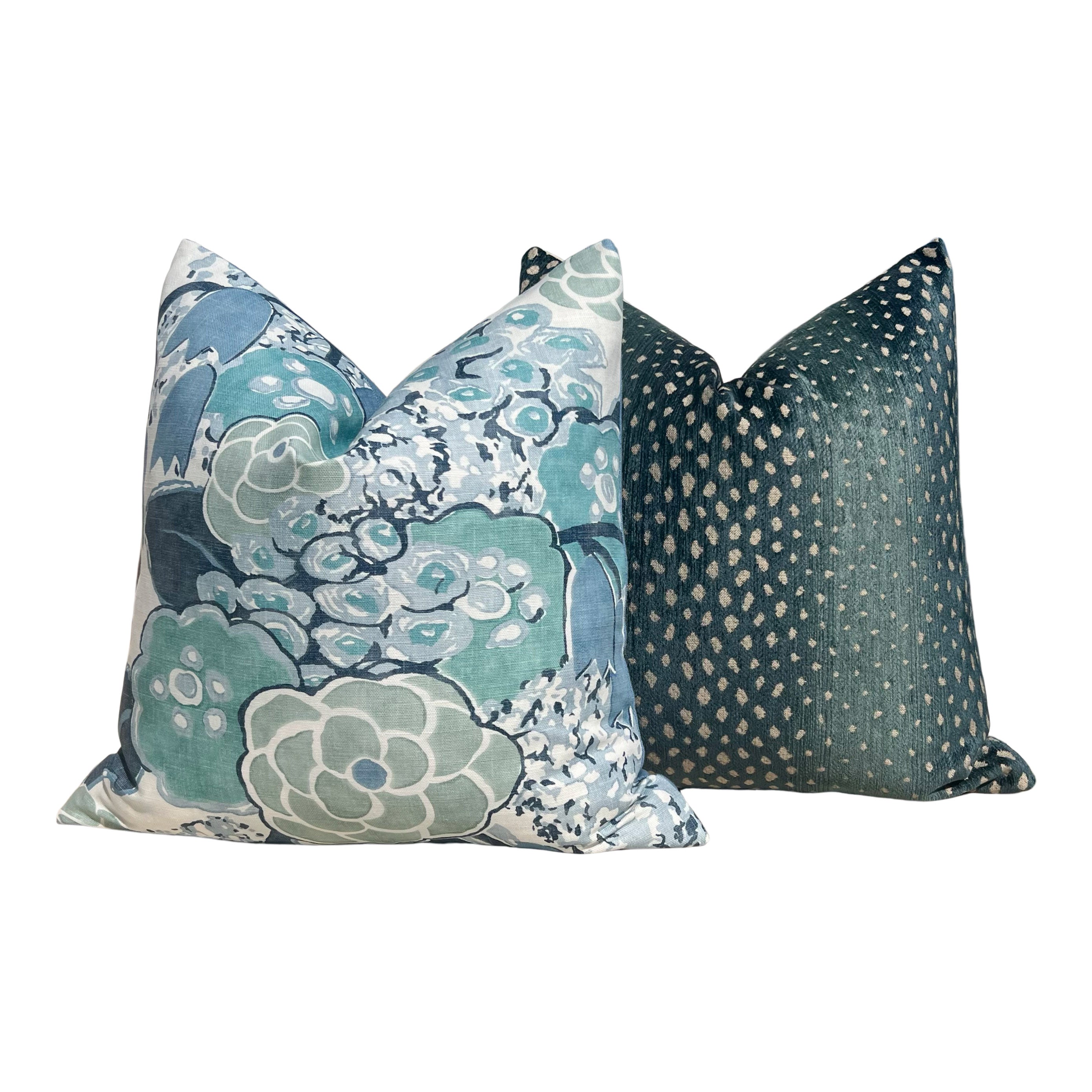 Thibaut Laura Pillow Cover in Blue and Teal.