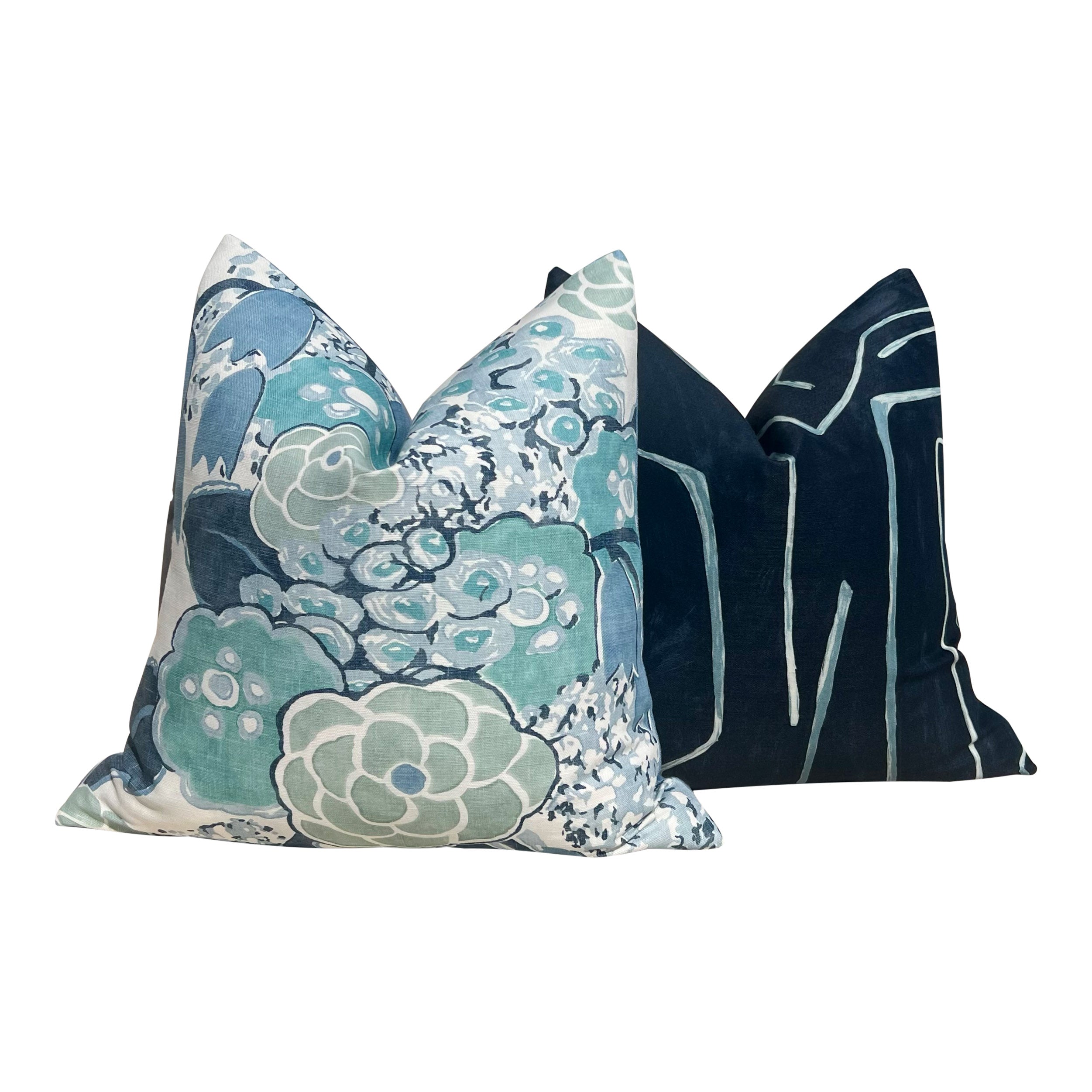 Thibaut Laura Pillow Cover in Blue and Teal.