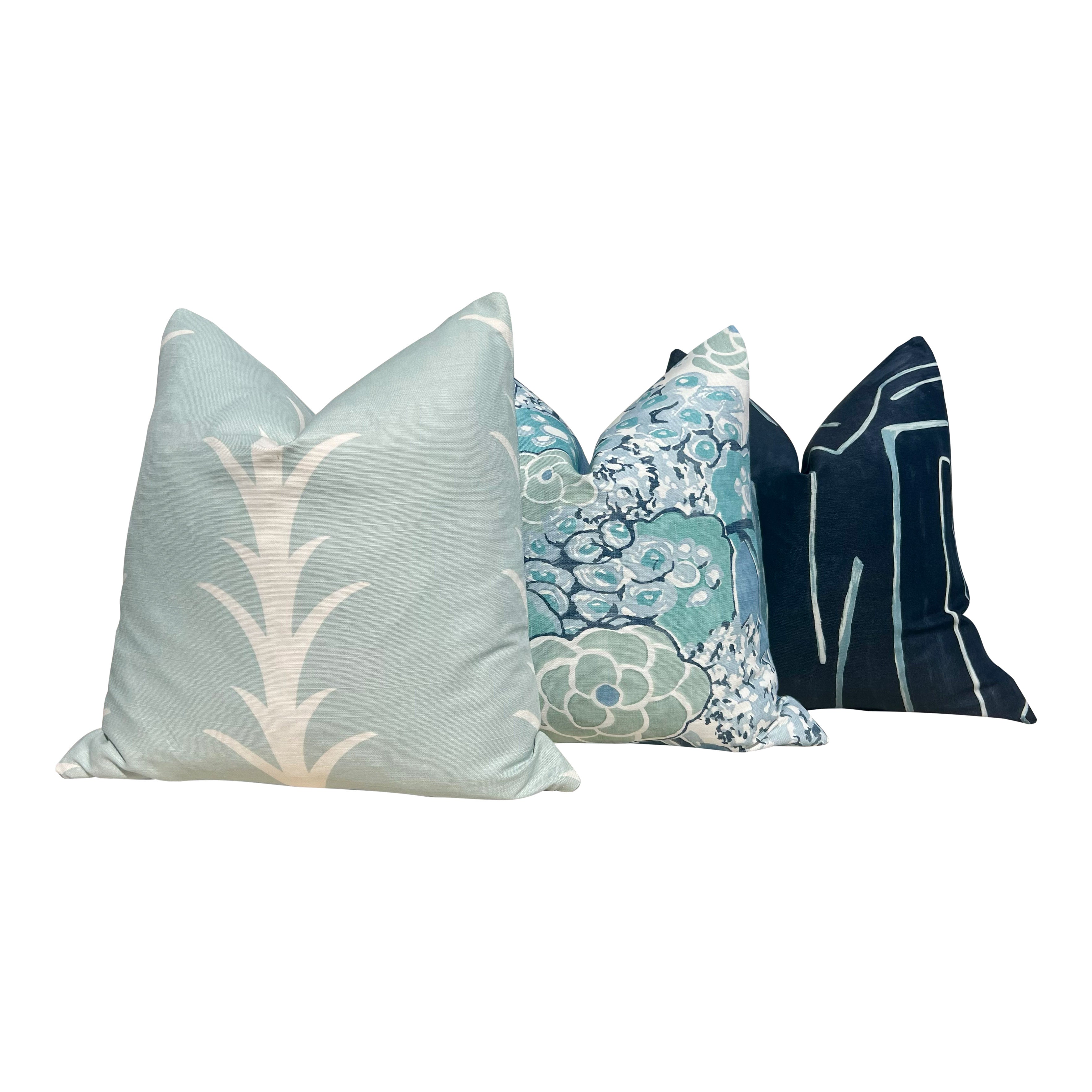 Thibaut Laura Pillow Cover in Blue and Teal.