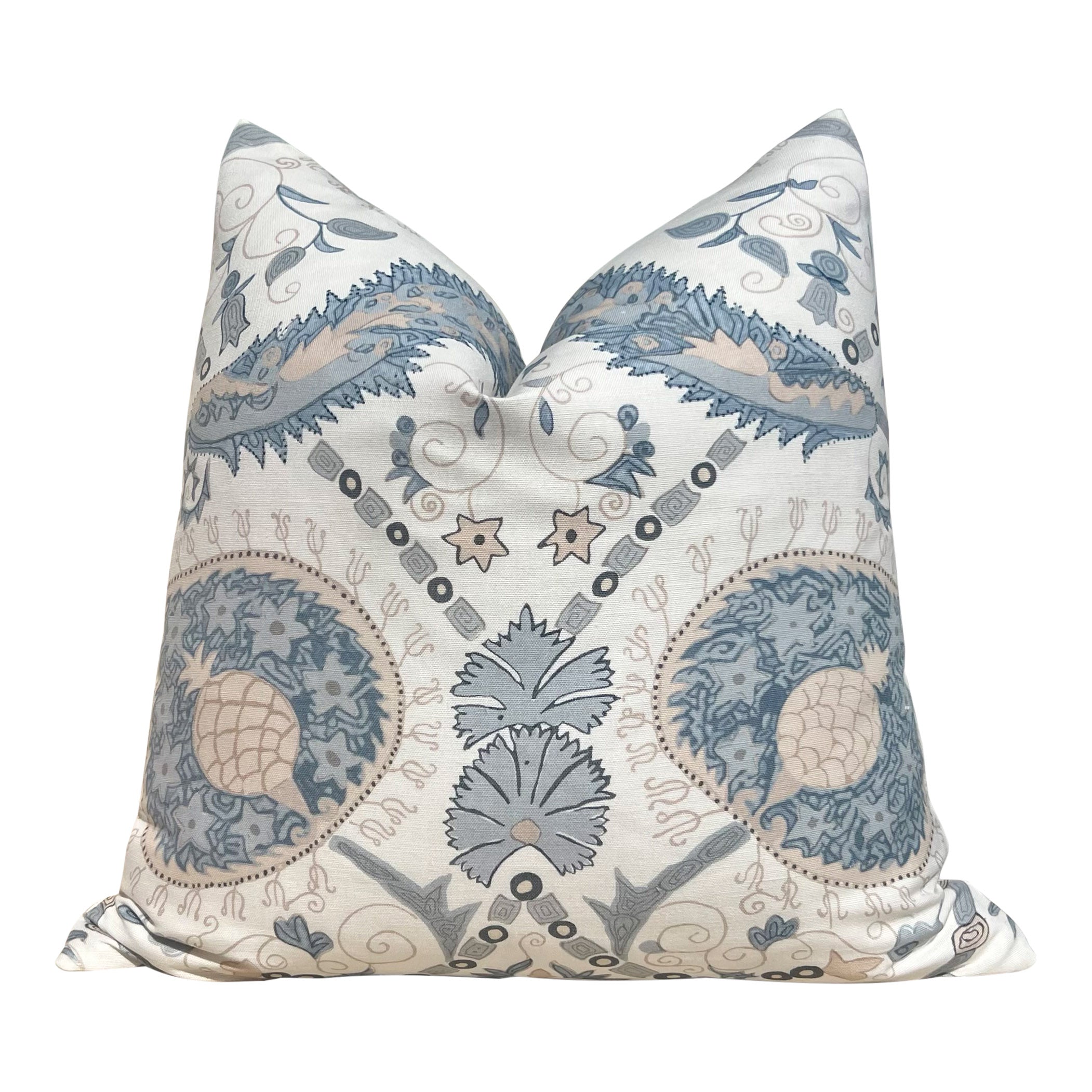 Thibaut Lewis Linen Pillow in Spa Blue
