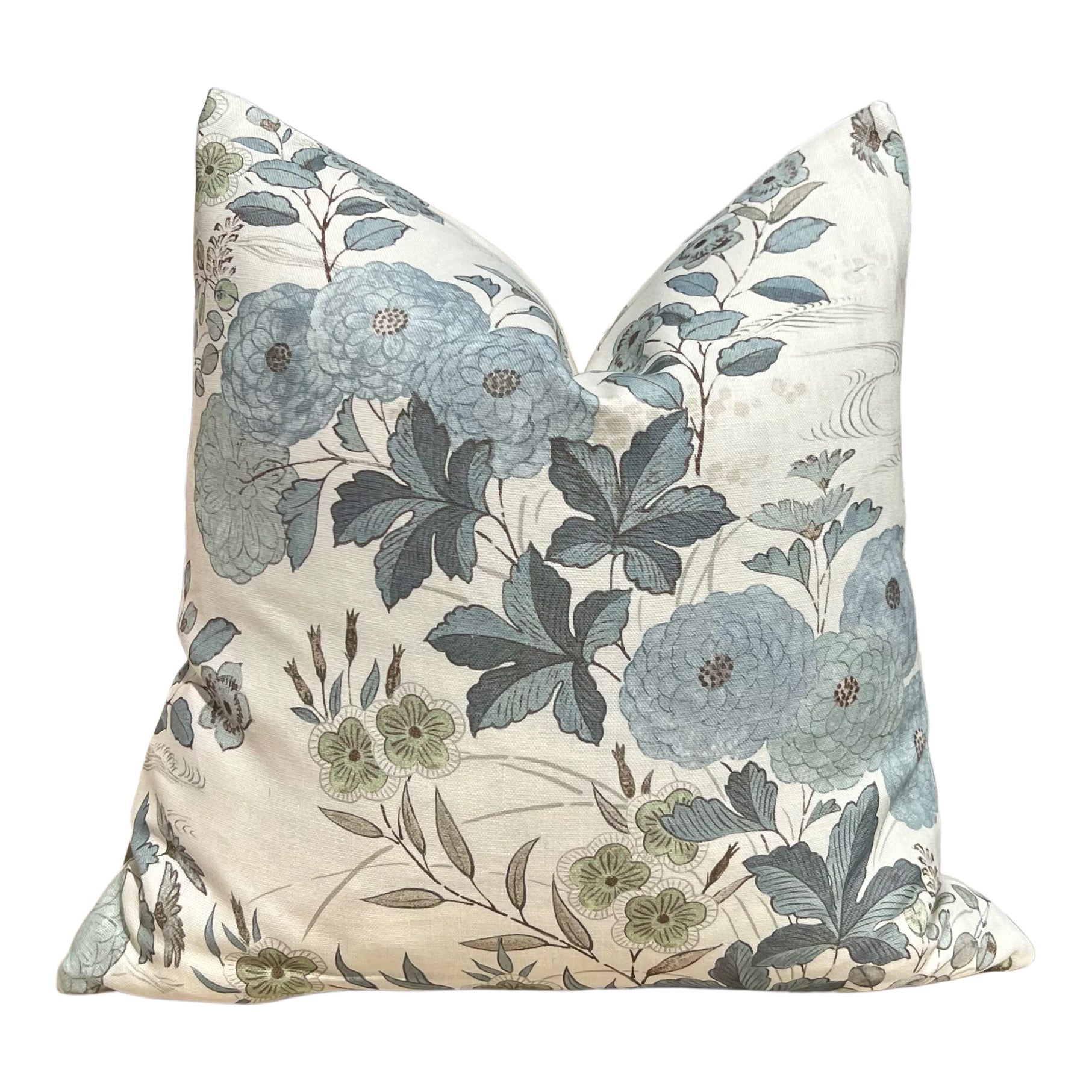 Kravet Couture Fiorella Pillow in Mineral Blue.