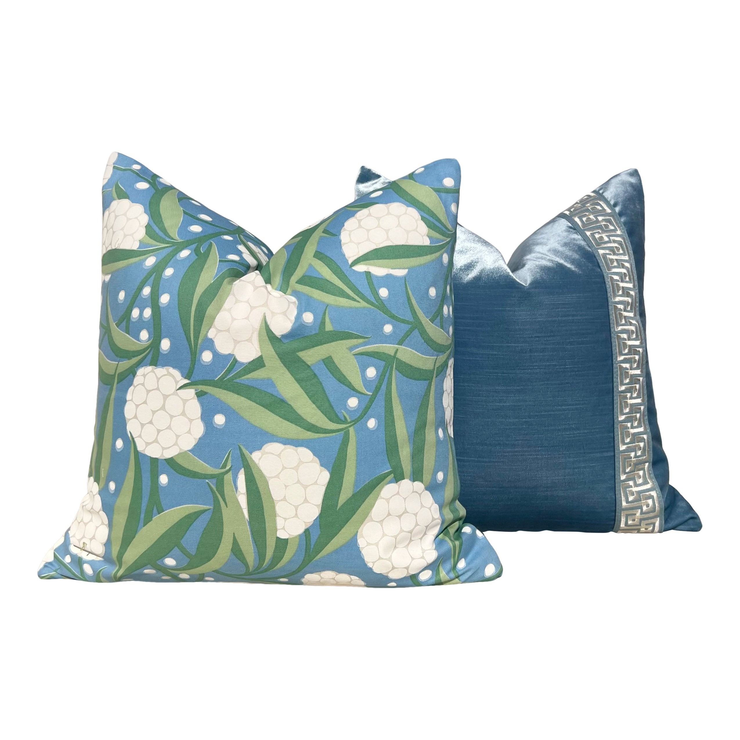 Schumacher Rubus Pillow in Blue and Green