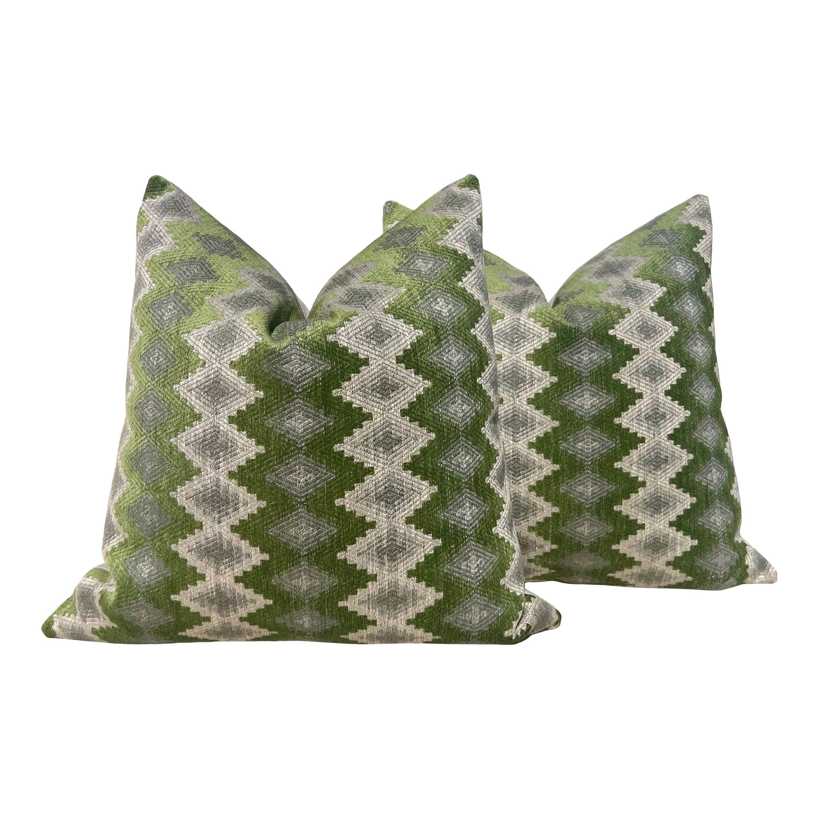 William Yeoward Diamond Weave Perzina Pillow- Grass