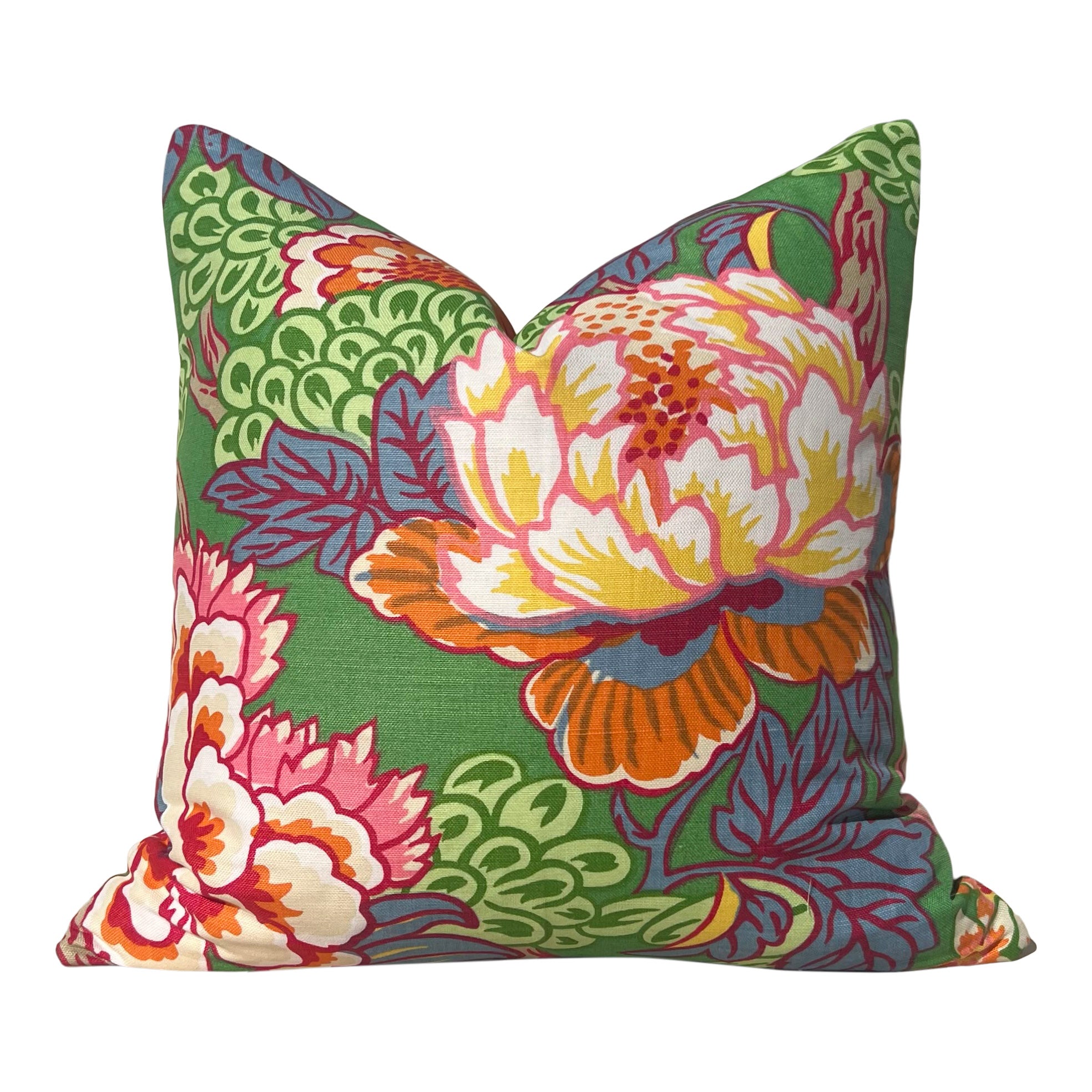 Thibaut Honshu Pillow in Green and Pink.