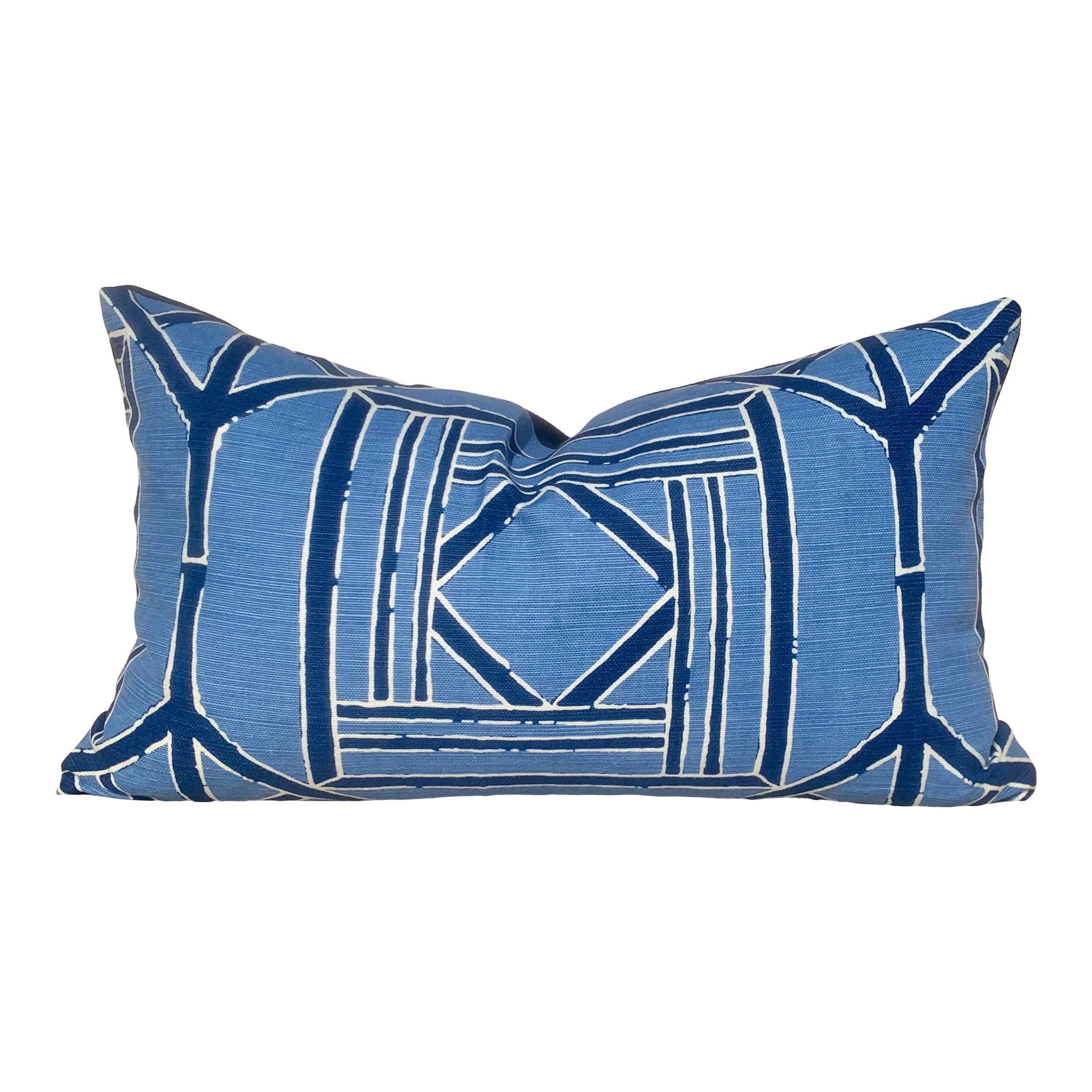 Sale!!!! Ready to Ship , Price is for Pair of 14"X24" Thibaut Shoji Panel Pillow Covers in Blue.