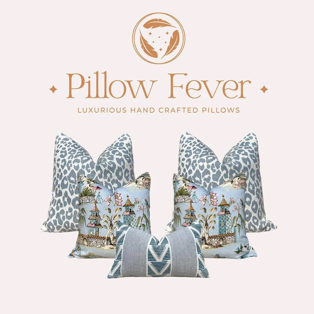 Thibaut Grand Palace Linen Pillow - Sky Blue