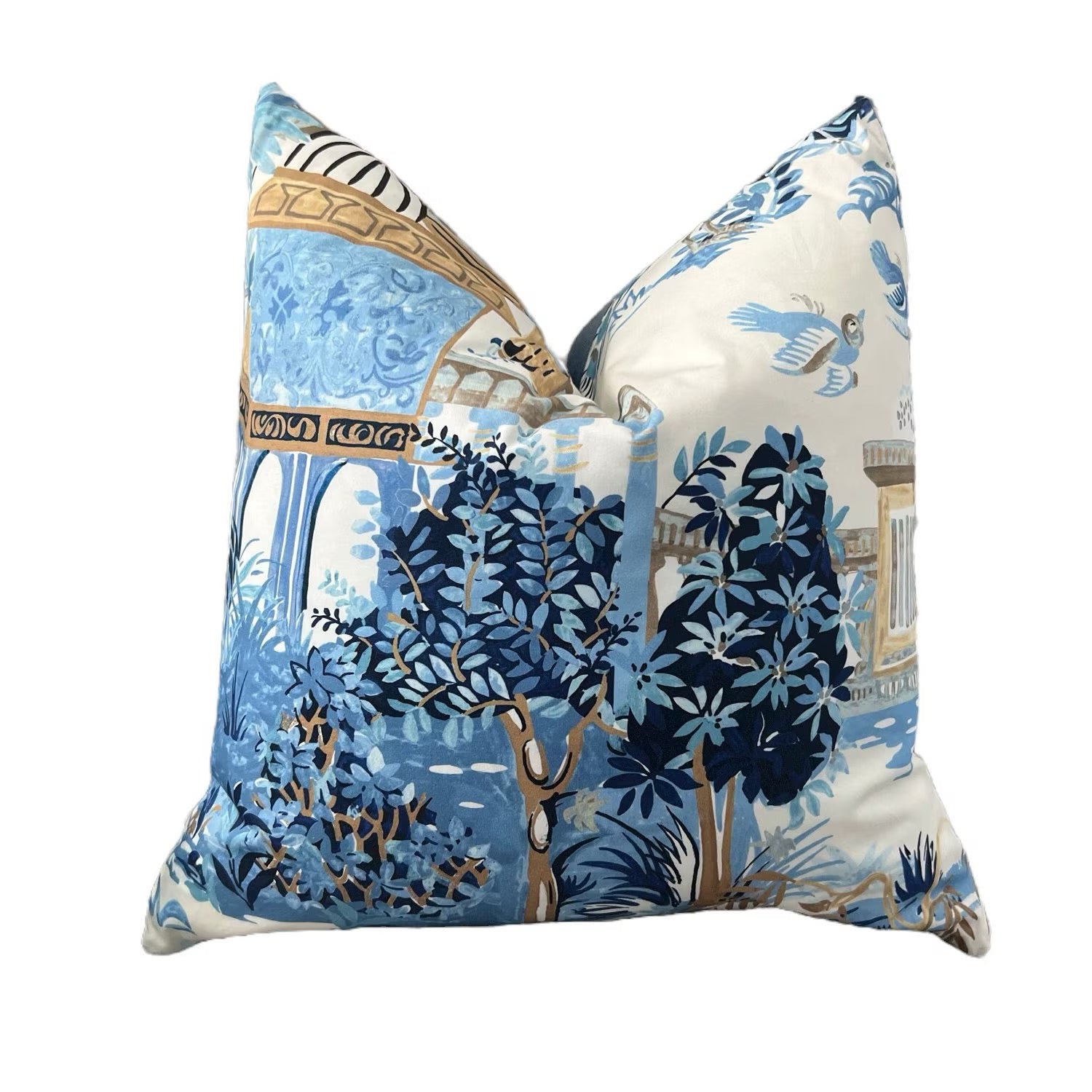 Thibaut Mystic Garden Pillow - Blue, White