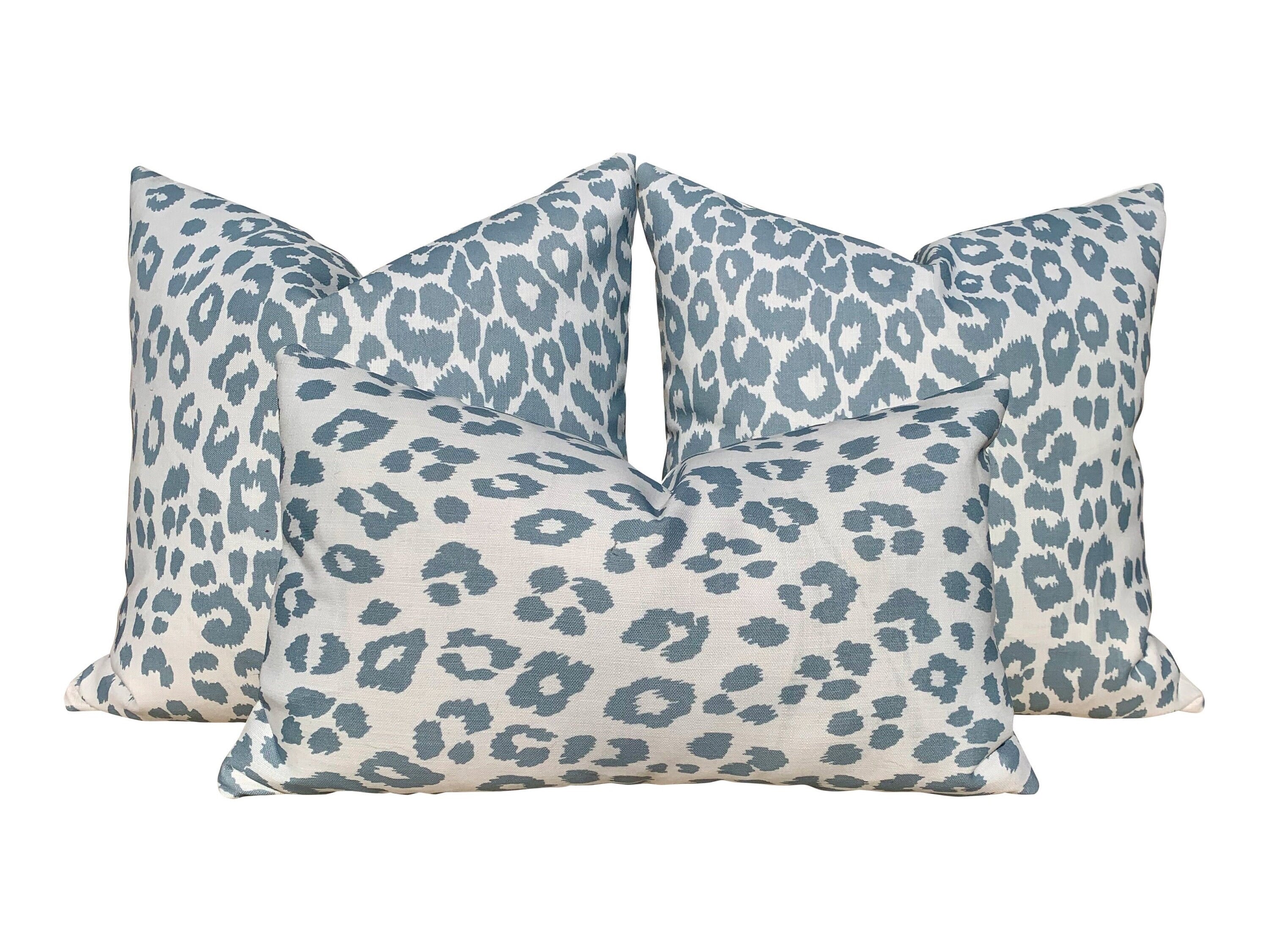 Sale!!!! Price is for 2 12"X20" Ready to Ship Schumacher Outdoor Iconic Leopard Pillow Covers - Sky Blue