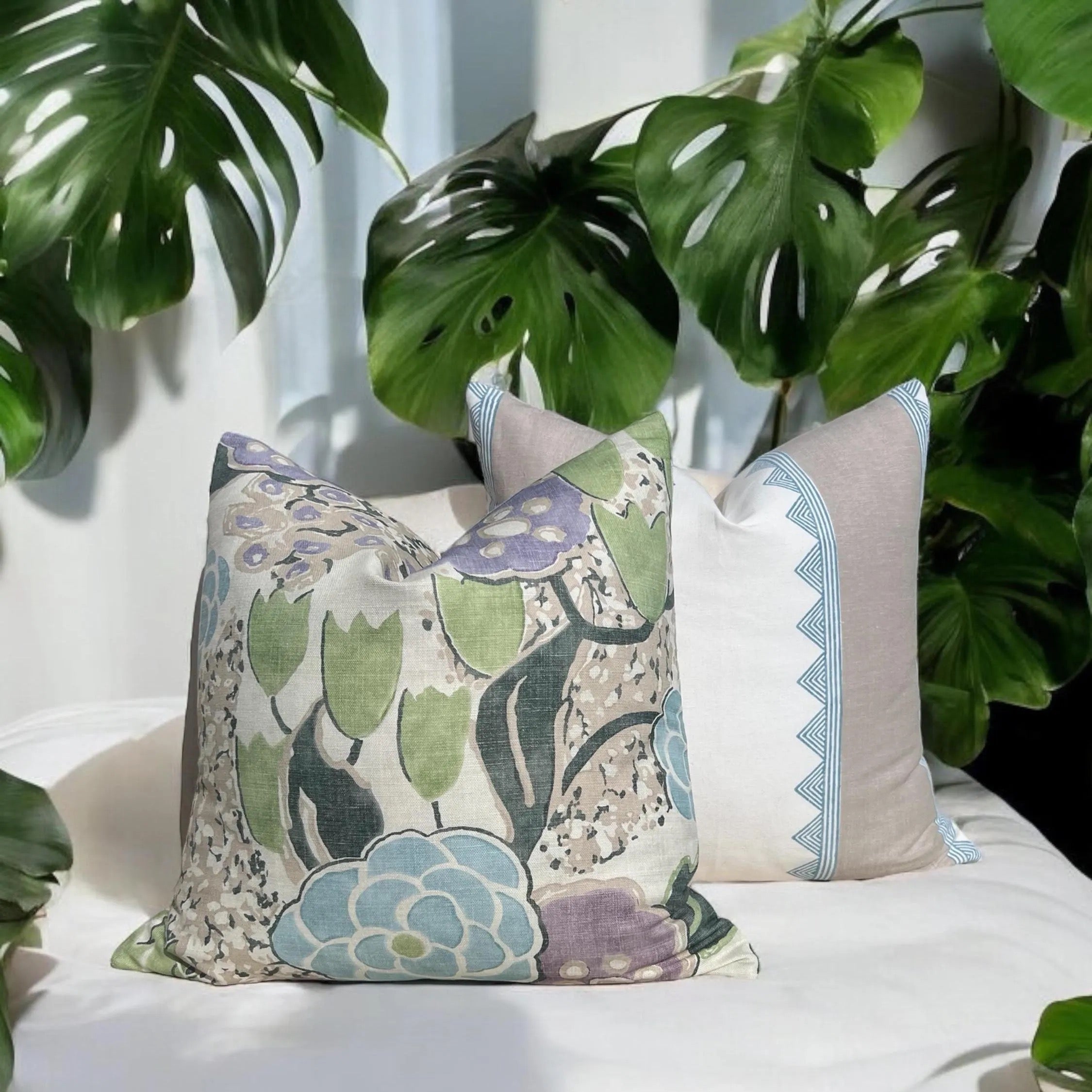 Thibaut Kismet Striped Pillow in French Blue.