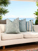 Schumacher Full Circle Linen Pillow in Sky.