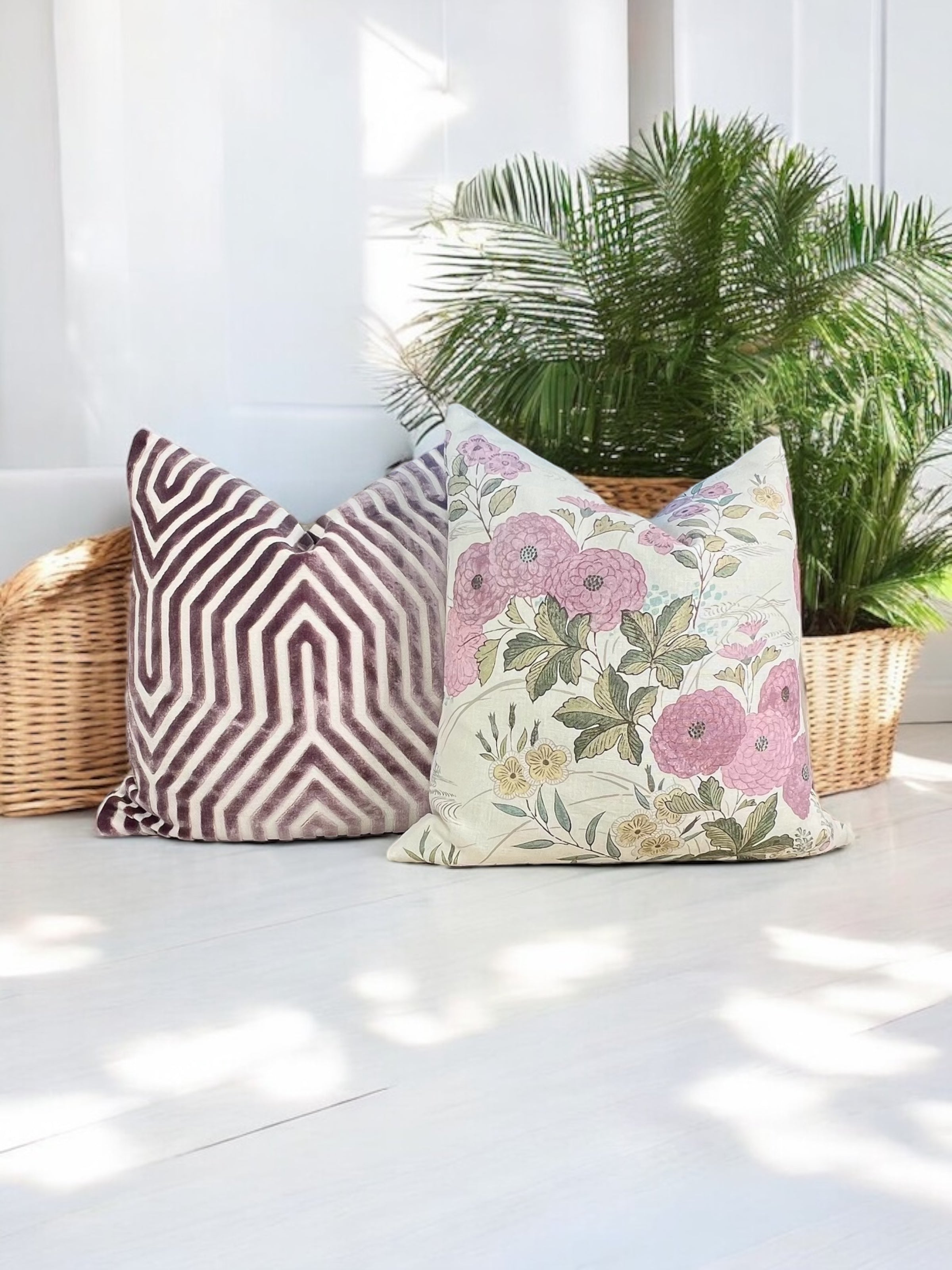 Designer Fiorella Pillow in Lavender