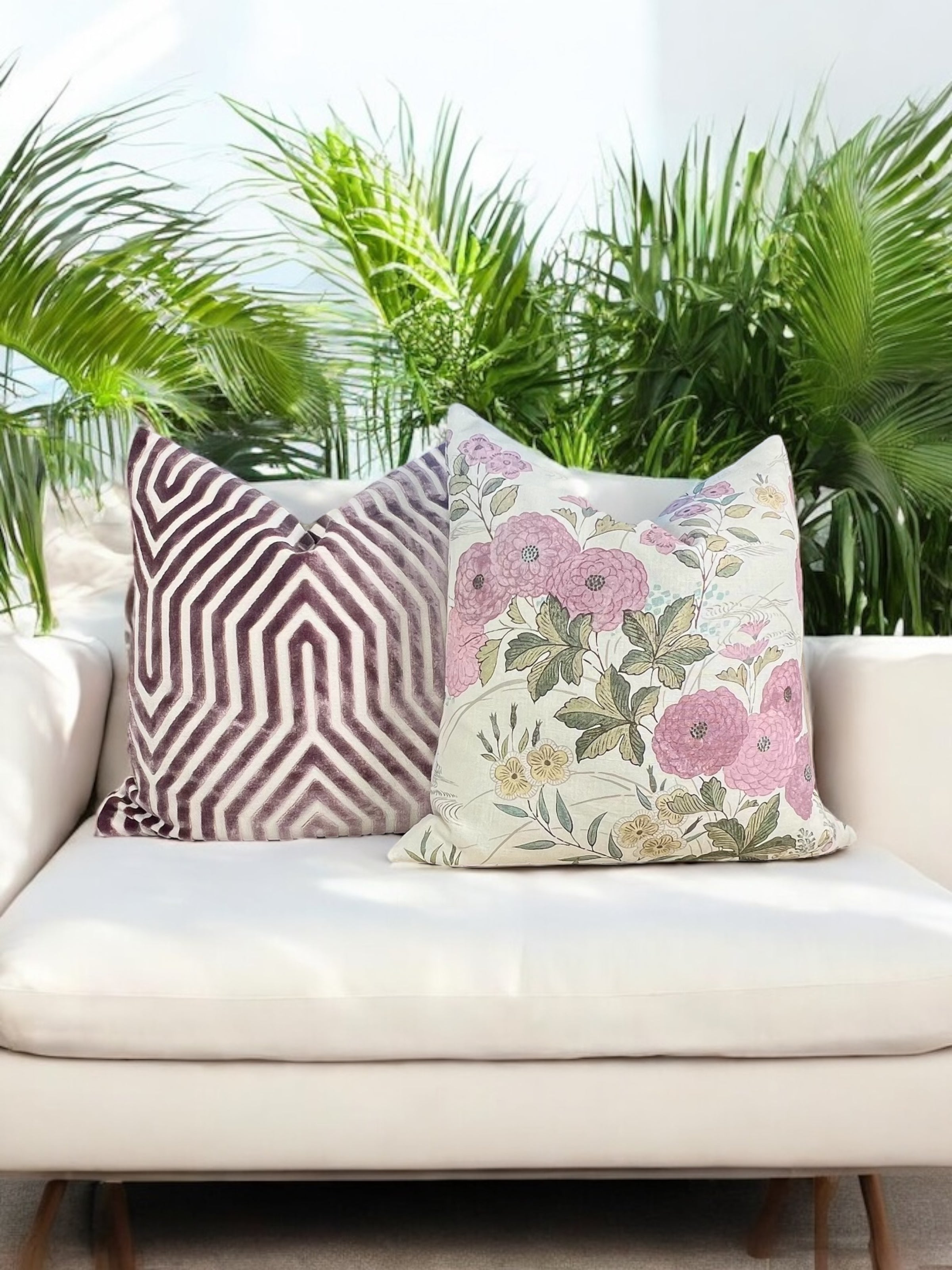 Designer Fiorella Pillow in Lavender