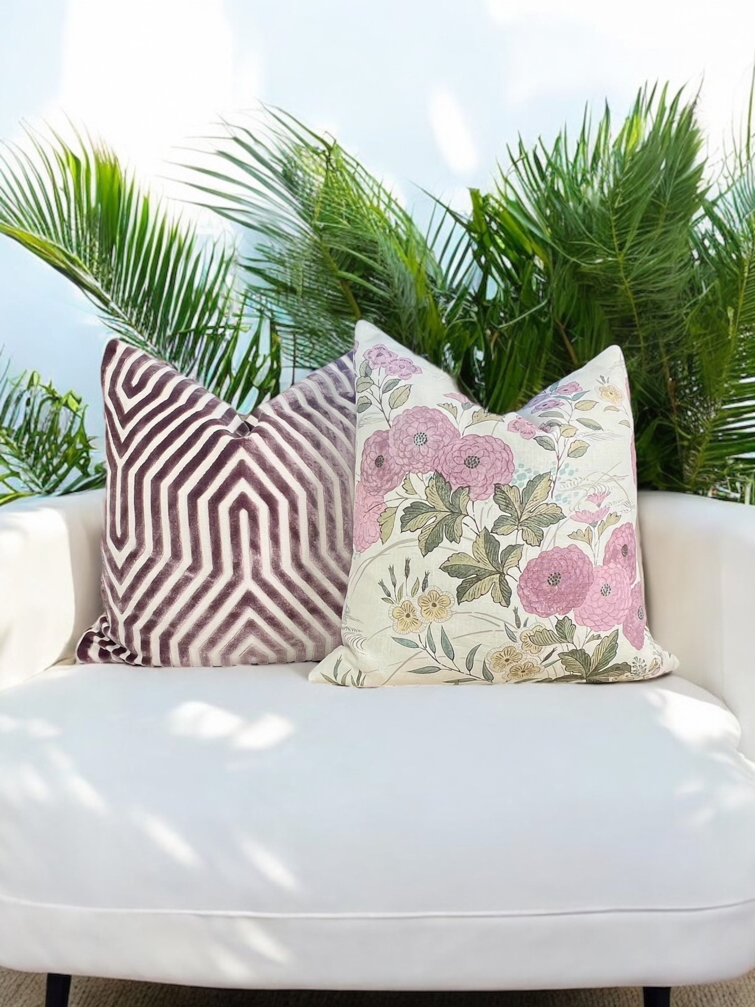 Designer Fiorella Pillow in Lavender