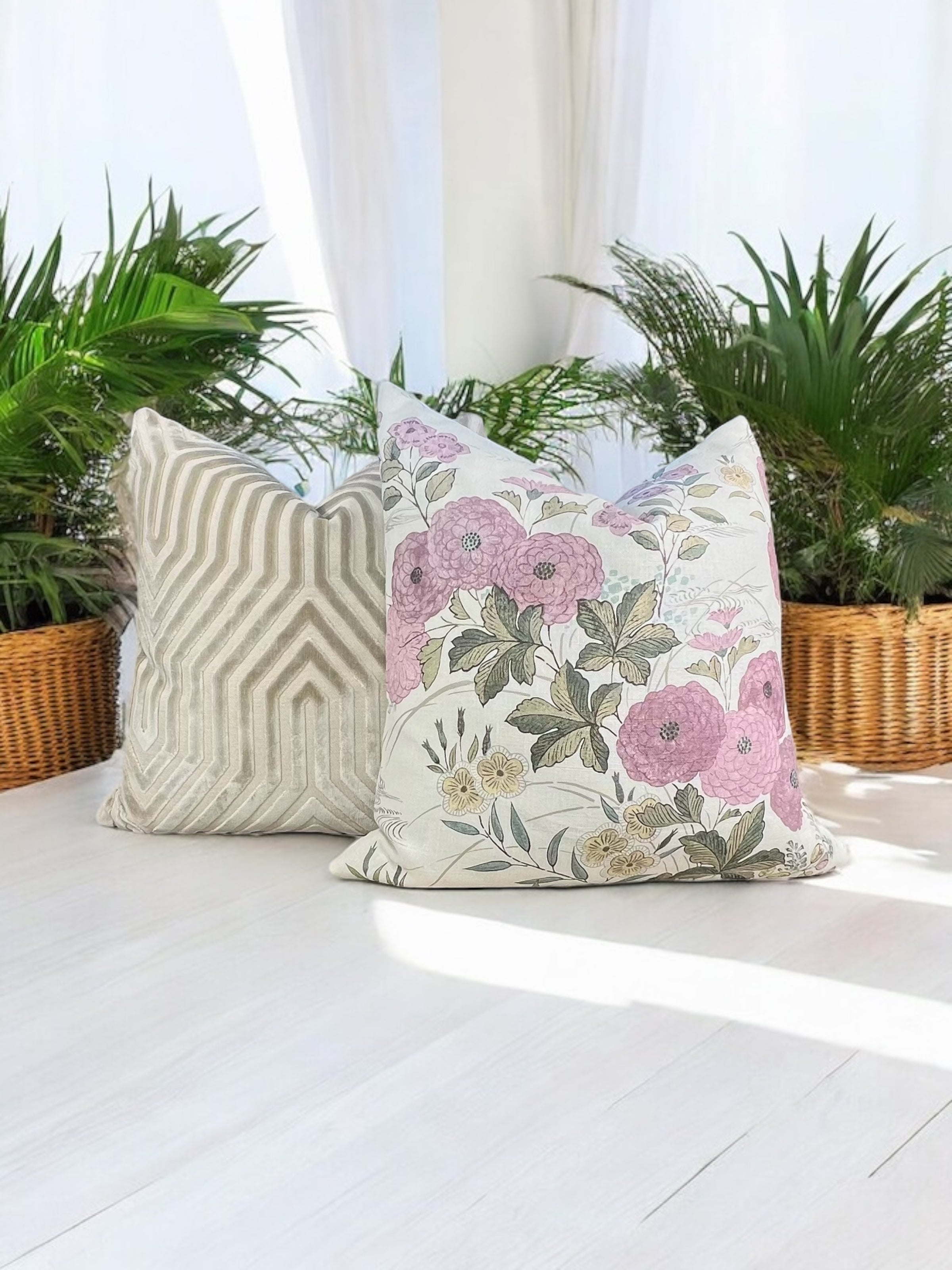 Designer Fiorella Pillow in Lavender