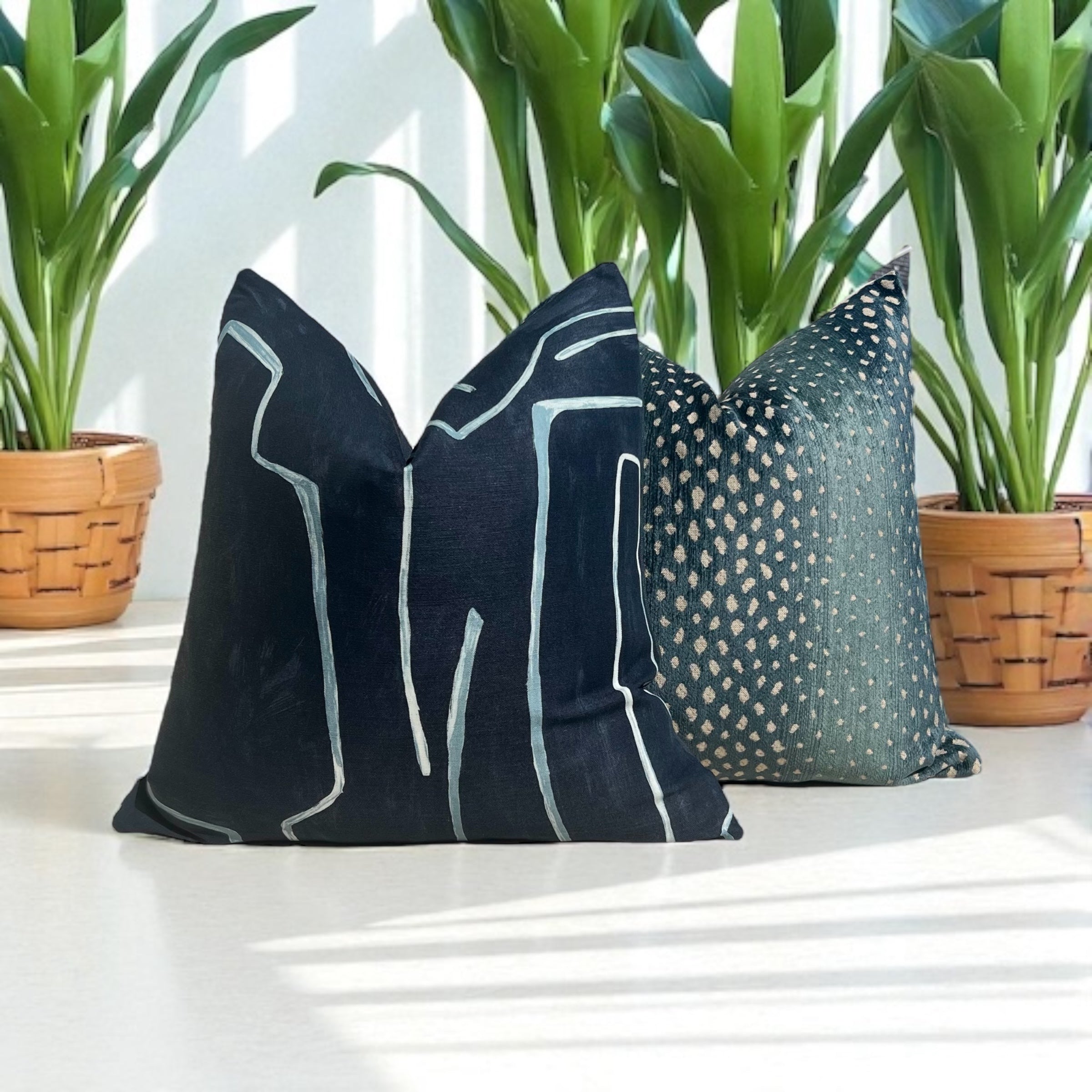 Thibaut Gazelle Woven Pillow Peacock