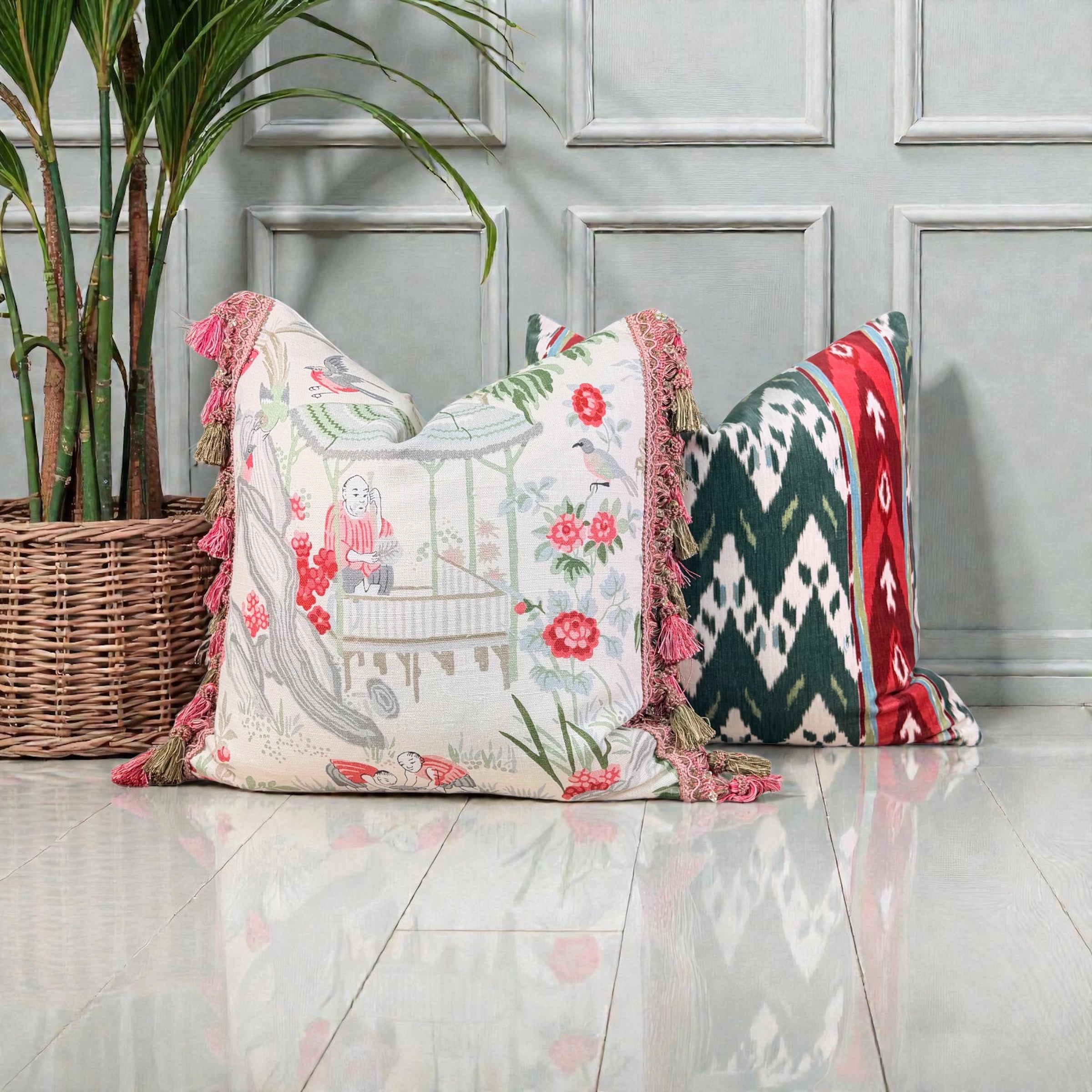 Schumacher Yangtze River Pillow - Cream