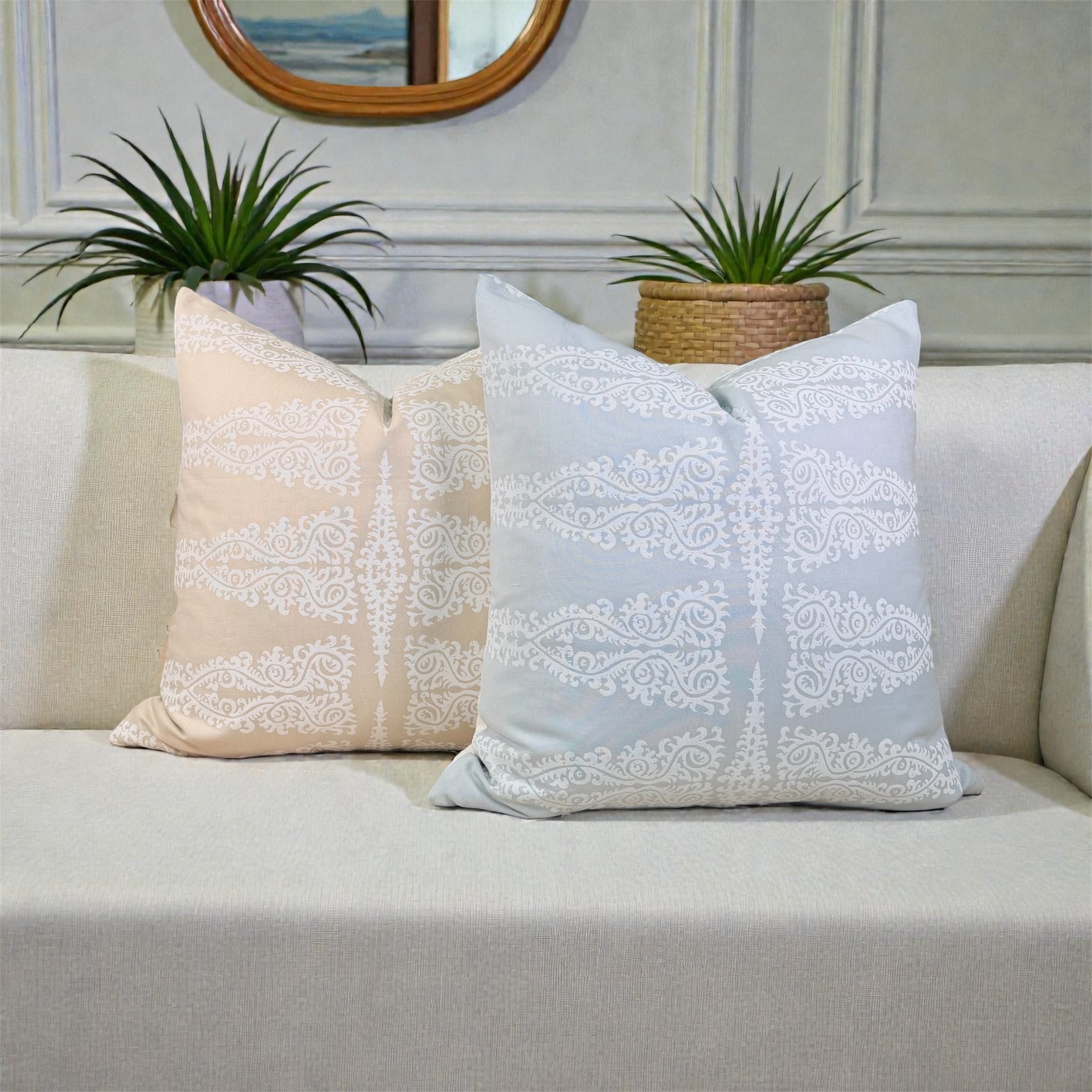 Thibaut Ellery Stripe - White on Soft Blue