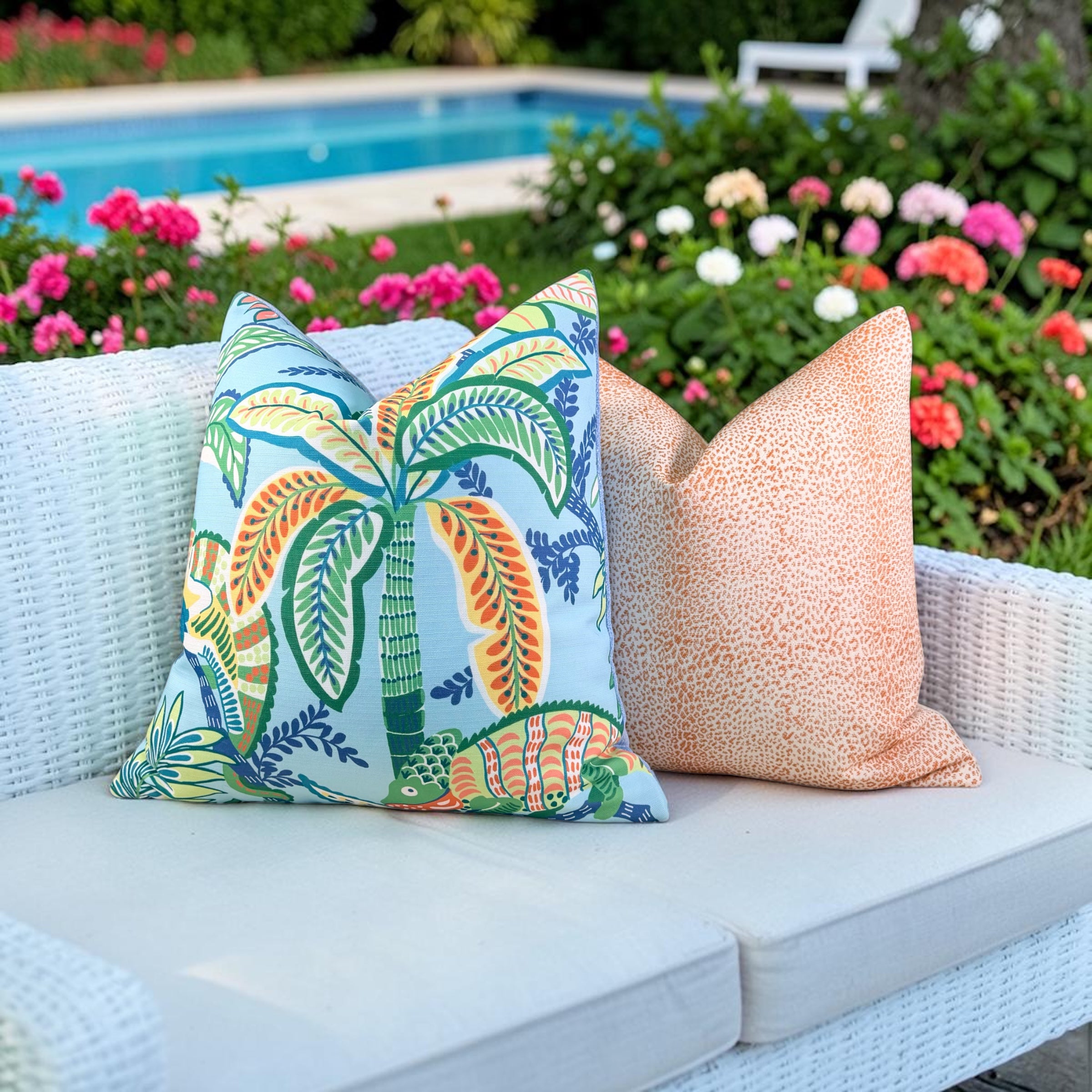 Schumacher Outdoor Mini Leopard Pillow - Orange