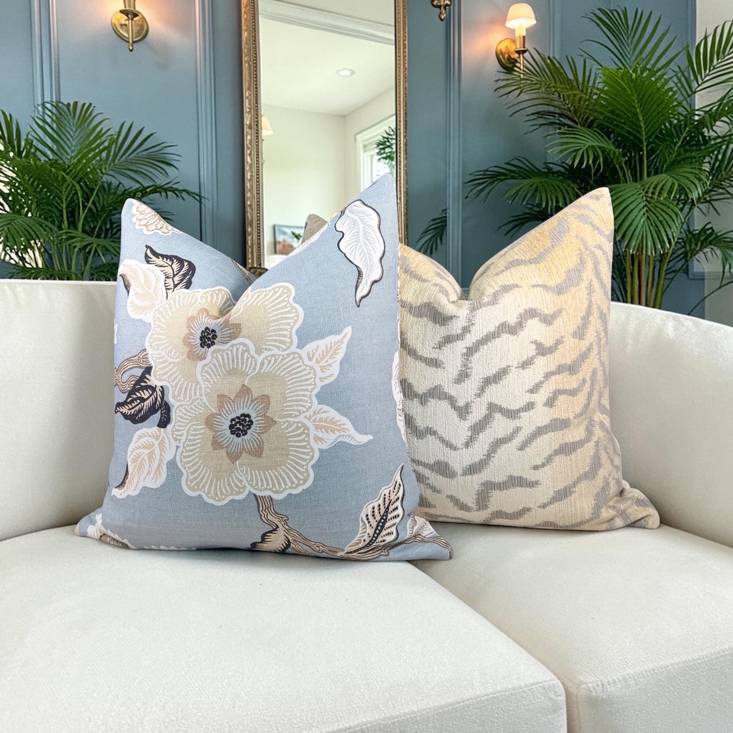 Tiger Stripes Woven Pillow - Beige